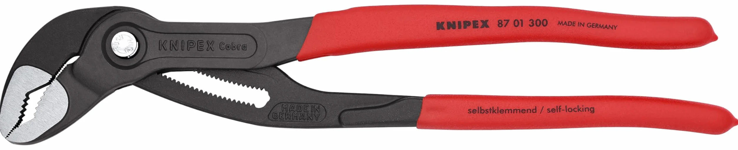 KNIPEX Cobra Szczypce nastawne do rur nowej generacji fosforanowana, szara pokryte antypoślizgowym tworzywem sztucznym 300 mm, 87 01 300