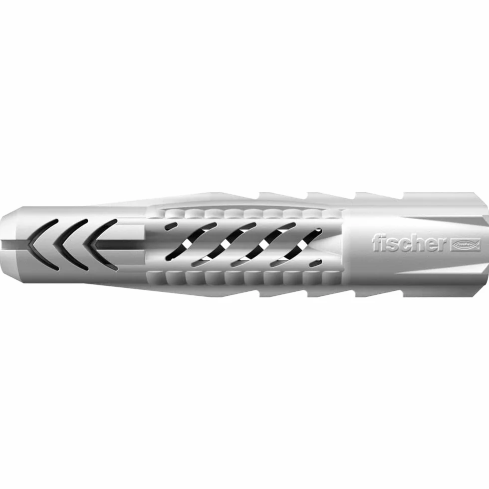 FISCHER Uniwersalny kołek rozporowy UX 8 x 50, pudełko z 50 kołkami nylonowymi, uniwersalne kołki bez krawędzi, zapewniają optymalną przyczepność przy mocowaniach w betonie, płycie gipsowo-kartonowej,