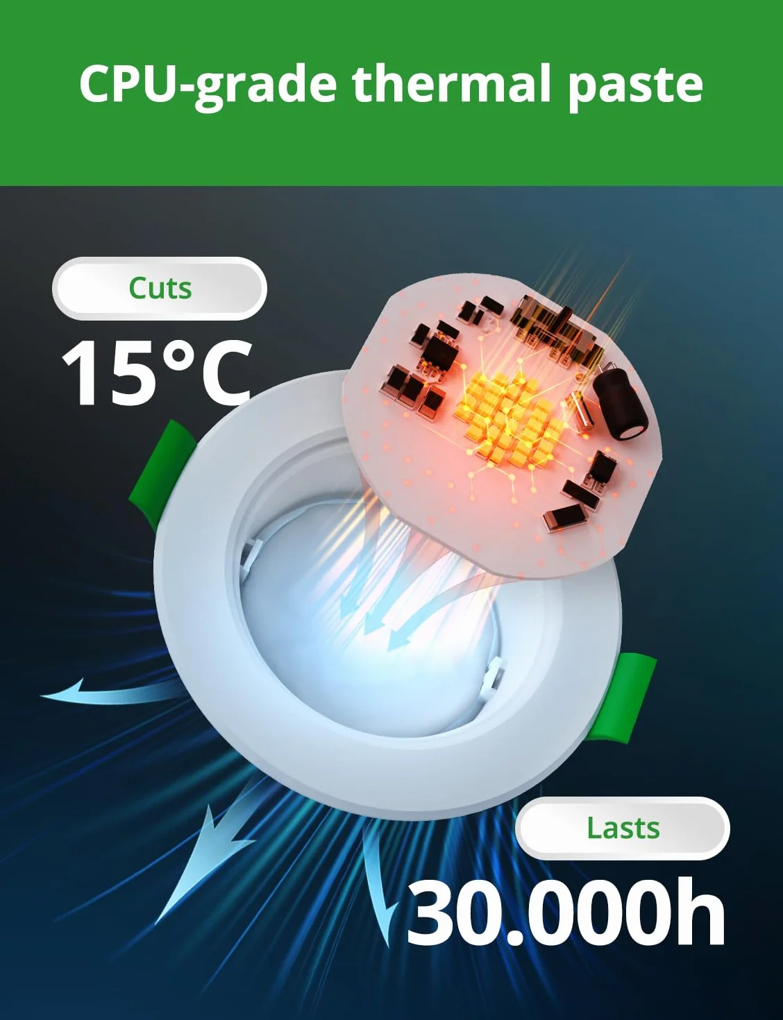HOMEOW Zestaw 12 wpuszczanych reflektorów LED, bardzo płaski, otwór Φ75-90 mm, 220 V 5 W reflektor łazienkowy IP44, 4000 K, neutralne białe, wpuszczane reflektory sufitowe do kuchni, salonu
