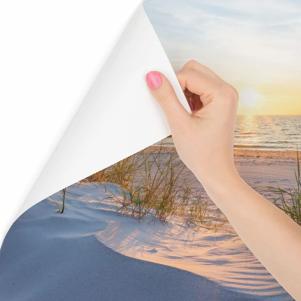 Muralo Fototapeta plaża, morze, wydmy, słońce, niebo, woda, krajobraz, natura, efekt 3D, nowoczesna tapeta ścienna, dekoracja ścienna do salonu, sypialni, jadalni, szer. 312 cm x wys. 219 cm