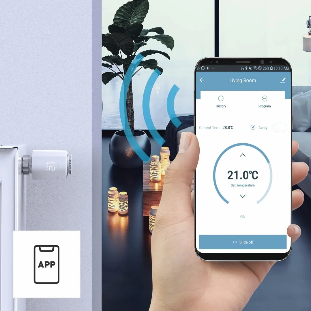 Hama Inteligentny termostat grzejnikowy, zestaw startowy 2 szt. z koncentratorem (sterowanie ogrzewaniem Wi-Fi, regulator ogrzewania Smart Home do wszystkich zaworów, programowalny termostat grzewczy