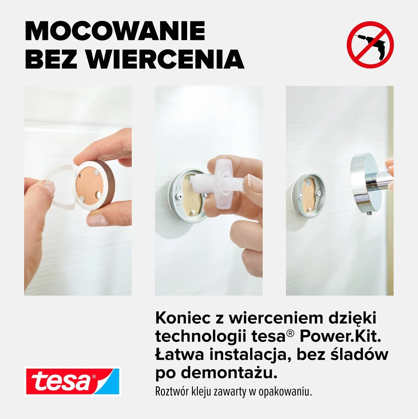 tesa Smooz samoprzylepny dozownik mydła chromowany metal 170x70x126 mm
