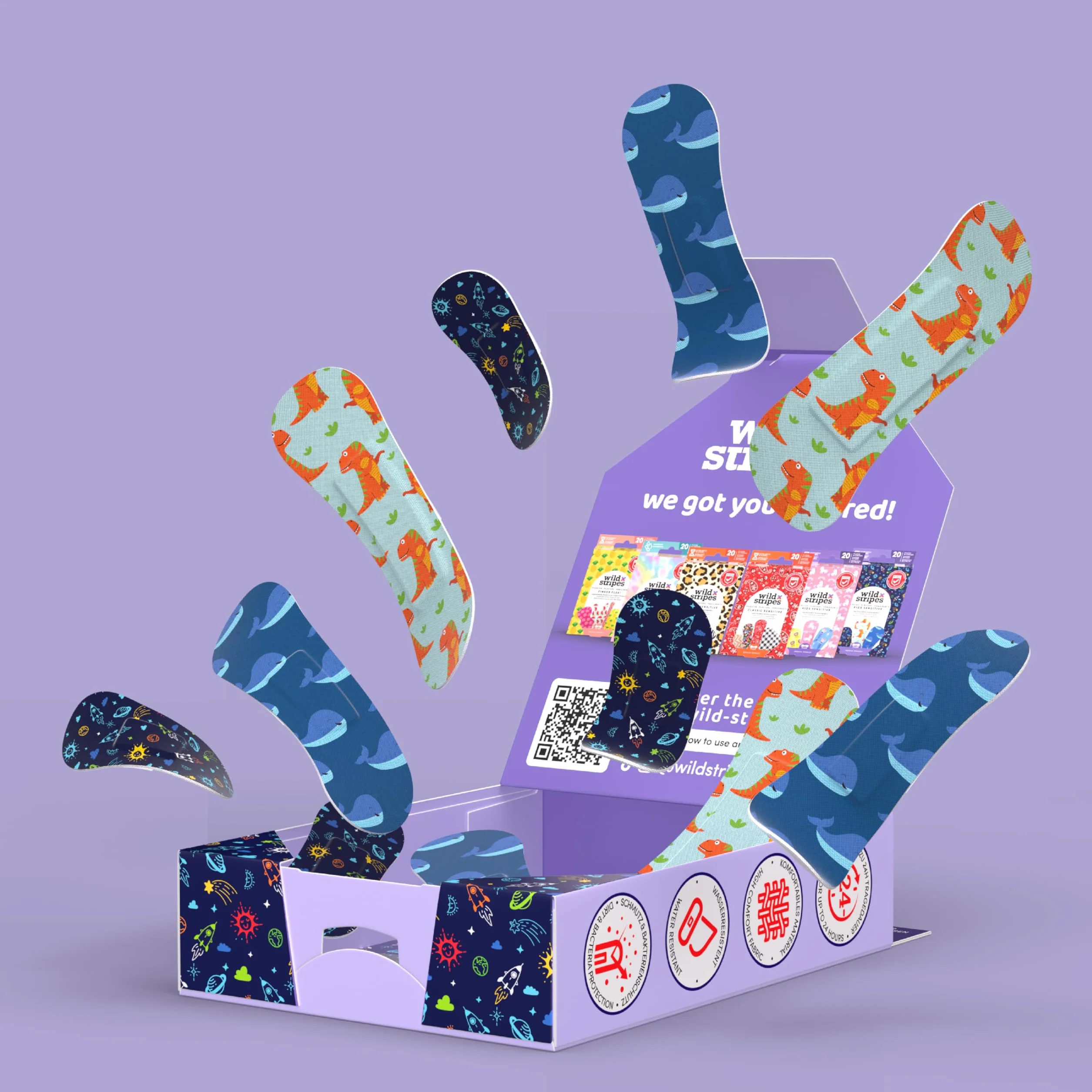 Wild Stripes Kids Space | Wyjątkowo lekki i elastyczny | Mocno trzymany | Wodoodporny