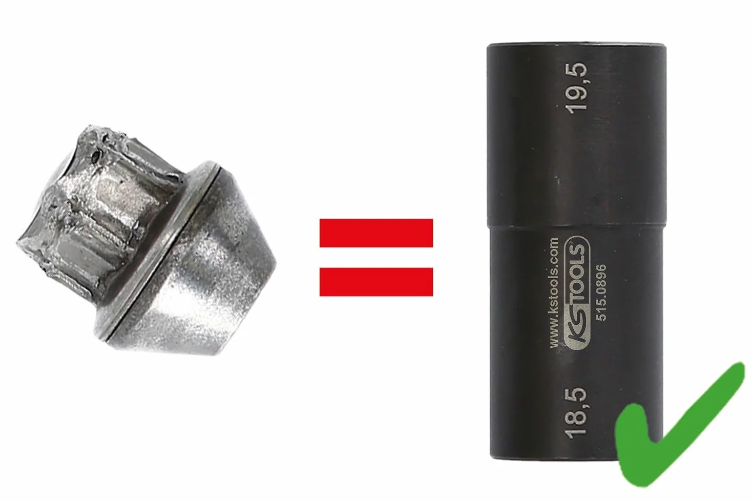KS Tools 515.0895 1/2" Specjalny zestaw udarowych nasadek do alufelg do Forda, 18,5 / 19,5 / 20,5 / 21,5 mm, 2-szt.