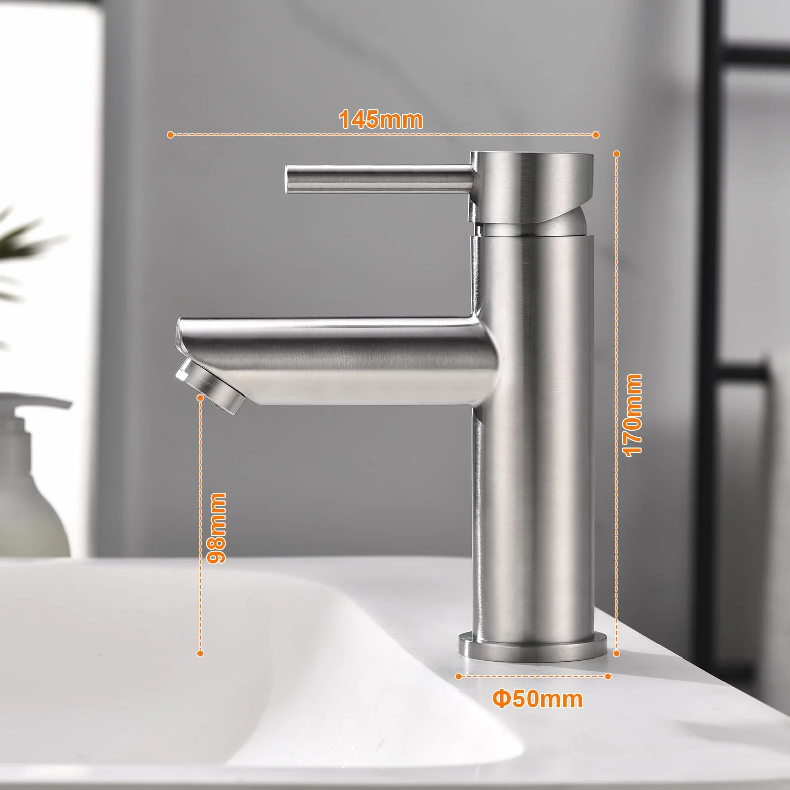 Bateria umywalkowa jednouchwytowa Ibergrif M11103 – chromowany mosiądz, ceramiczny wkład, woda ciepła/zimna, szybki montaż, nowoczesny design do łazienki