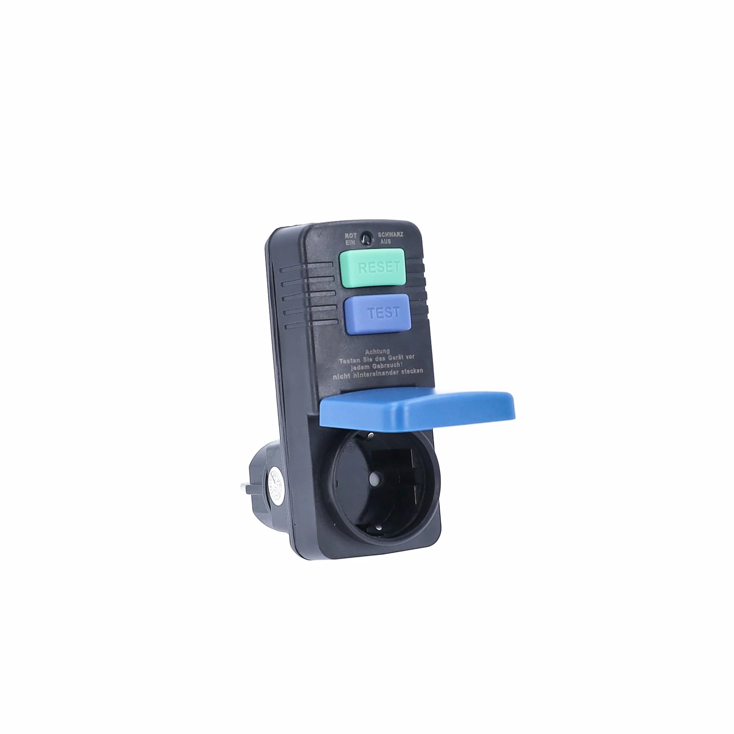 as - Schwabe Personenschutz-Zwischenstecker 30 mA – Schutzkontakt 230 V, 16 A max. 3500 W – Personenschutz-Stecker zum Schutz vor Stromschlägen - Funktionsanzeige und Testschaltung – IP44 I 45230