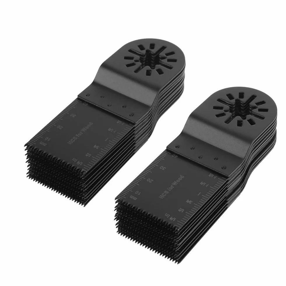 lyrlody Multitool brzeszczot pił, 20 szt. 34 mm uniwersalne piły zestaw oscylacyjny wielofunkcyjny dokładny szybki zestaw narzędzi wielofunkcyjnych z naciętym wzorem zębów do naprawy cięcia czarny
