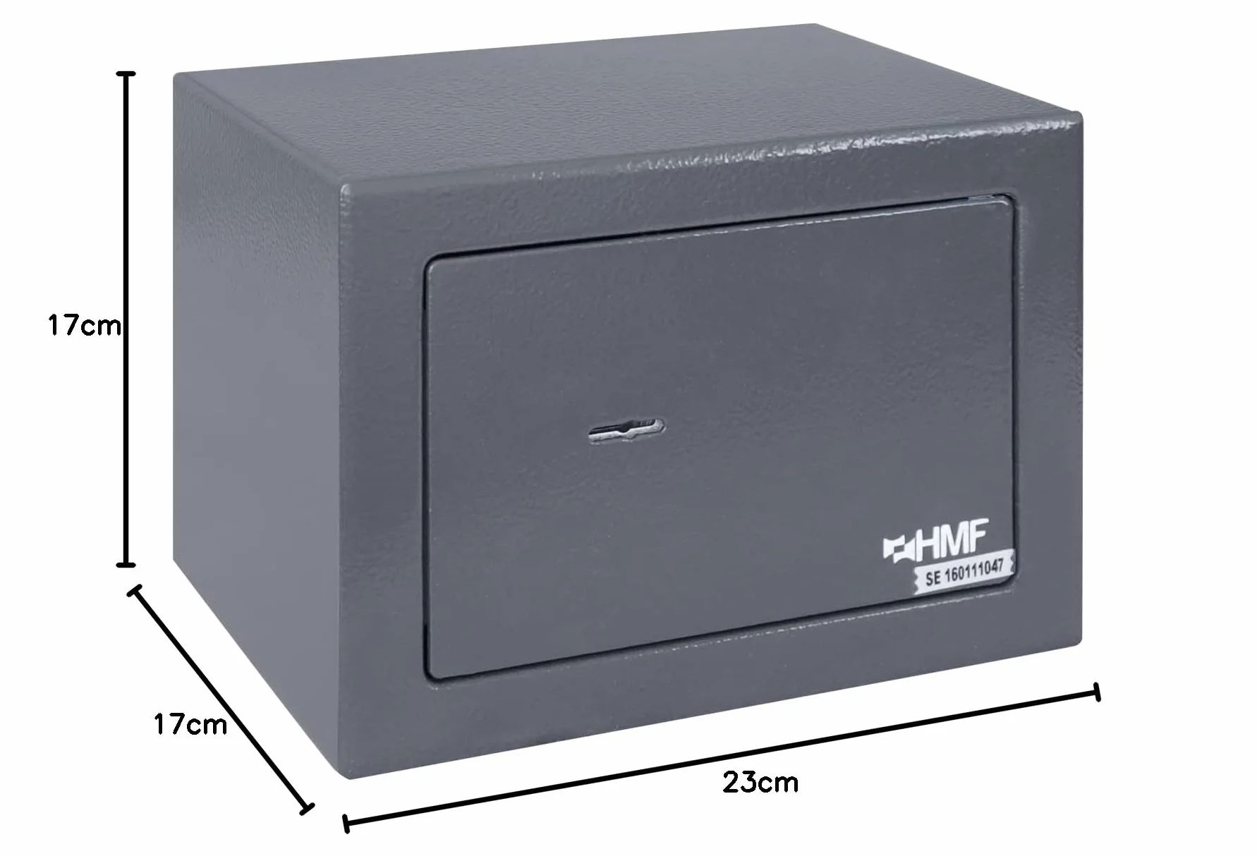 HMF 49216-11 Mały sejf z kluczem, sejf meblowy | 23 x 17 x 17 cm | antracytowy