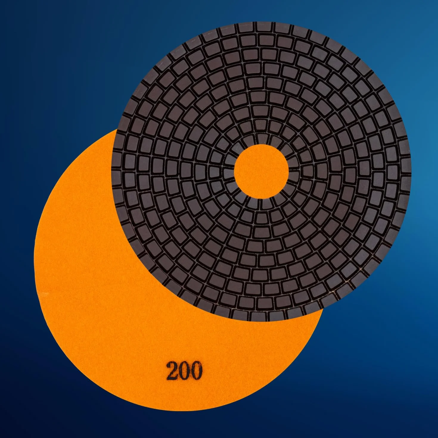 EDW Profesjonalny zestaw diamentowych podkładek szlifierskich NASS, 100 mm, ziarnistość 50 + 200, talerz mocujący na rzep M14, do granitu, kamienia naturalnego, marmuru, szkła