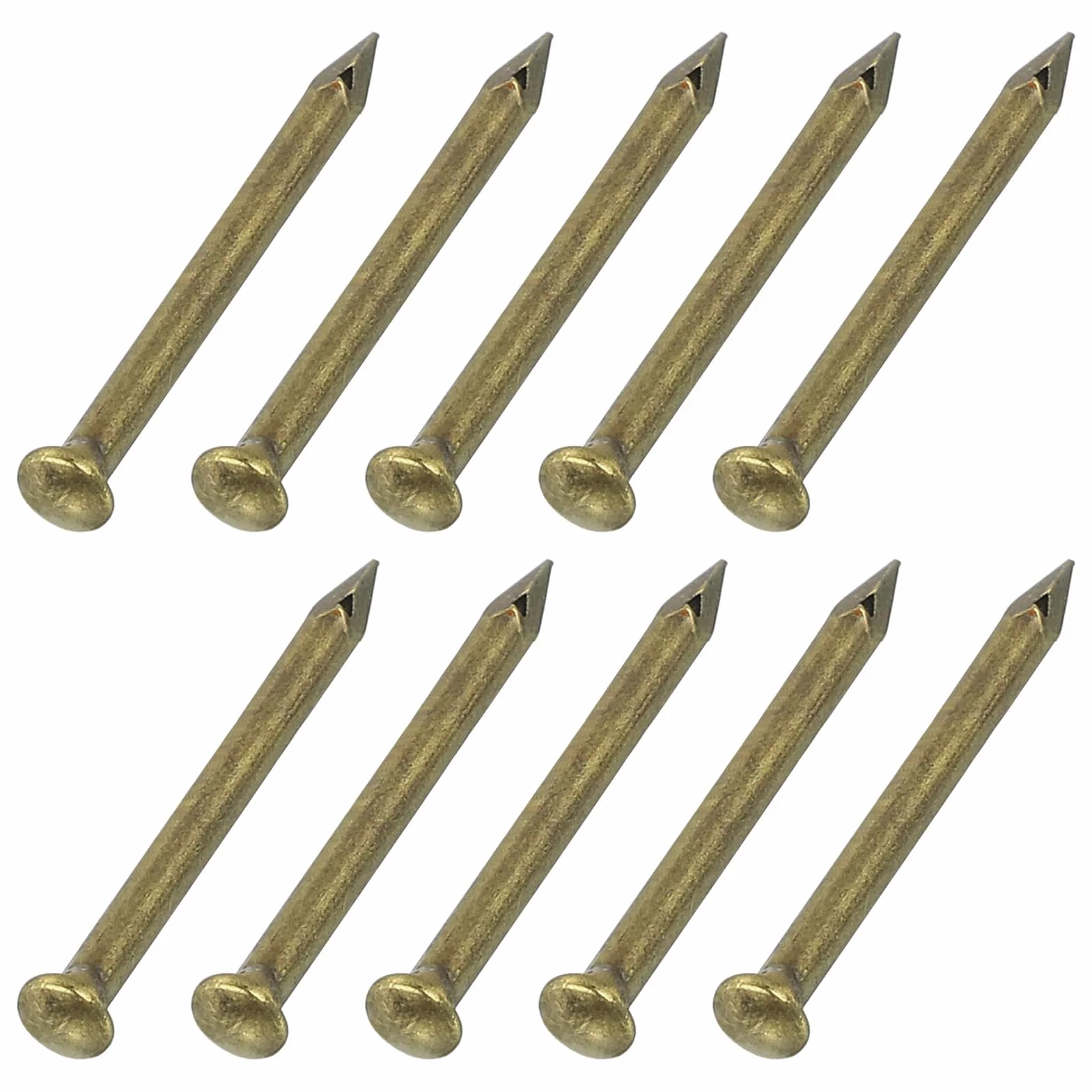 QUARKZMAN 200 sztuk małych gwoździ sprzętowych, 1,4 x 16 mm okrągła głowa stal węglowa wspólne gwoździe do wykańczania drewna gospodyni domowa wiszące obrazy projekty DIY, brąz