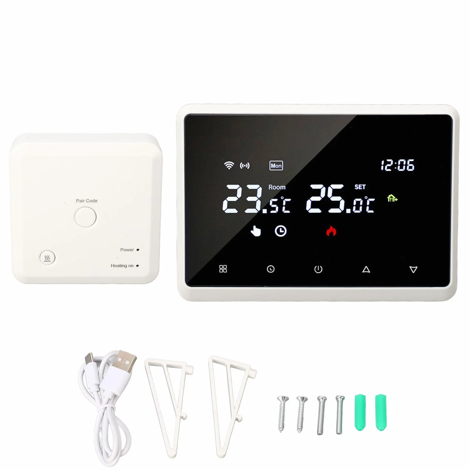 Niesamowity Inteligentny Termostat Wi-Fi Doodle Me98 Termostat do Kotła Naściennego AC230V 60 Hz Biały Elegancki Internet z możliwością Precyzyjnej Kontroli Temperatury