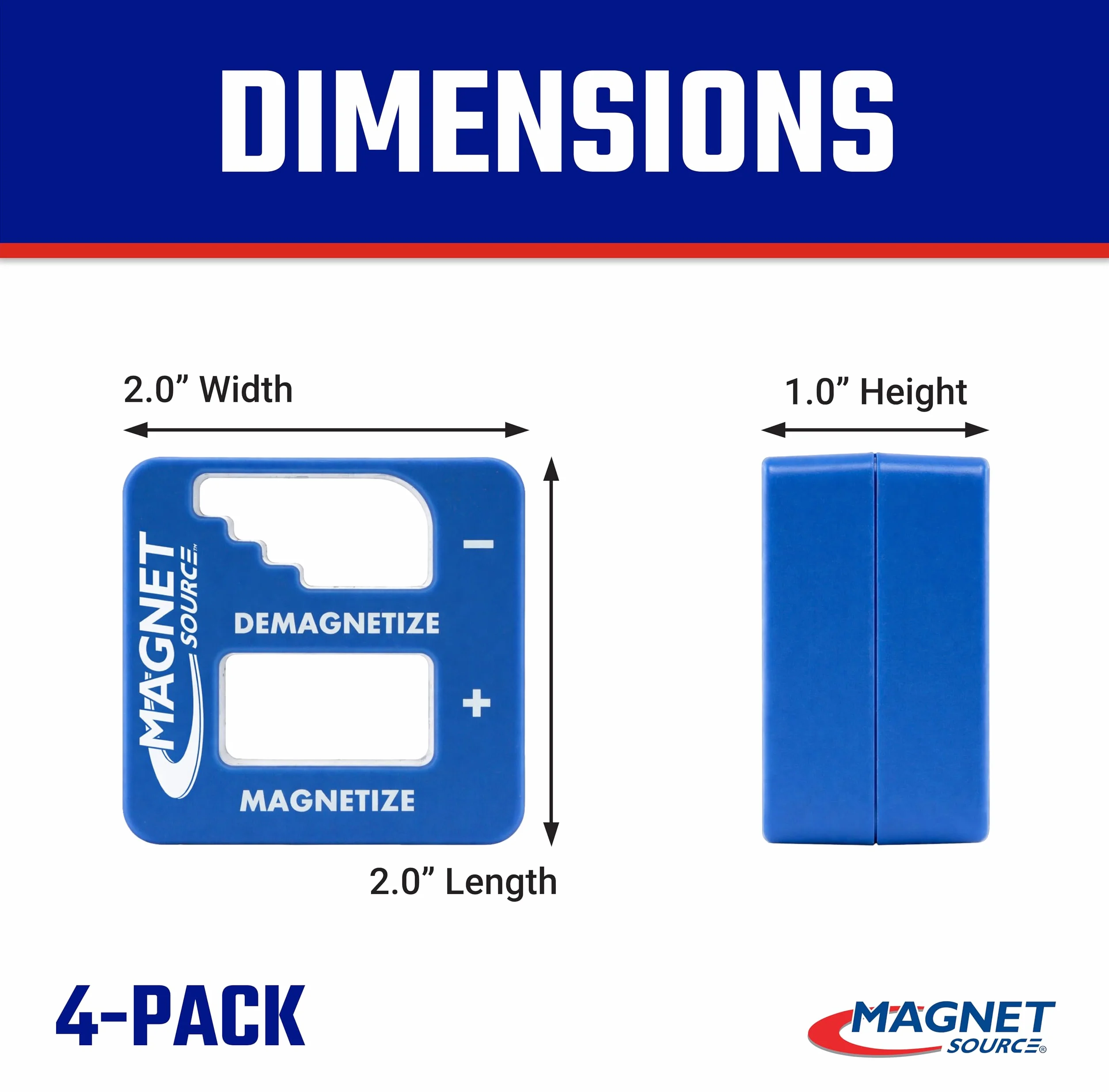 Master Magnetics Screwdriver Magnetizer-Demagnetizer - Blue, Pack of 4, 07524X4