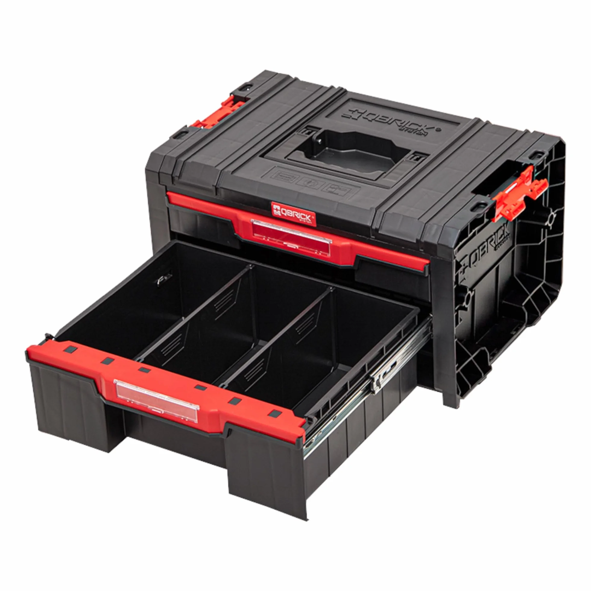 Qbrick Szafa narzędziowa z szufladami – 45 x 32 x 24,5 cm PRO Drawer 2 modułowa skrzynka na narzędzia z 2 szufladami