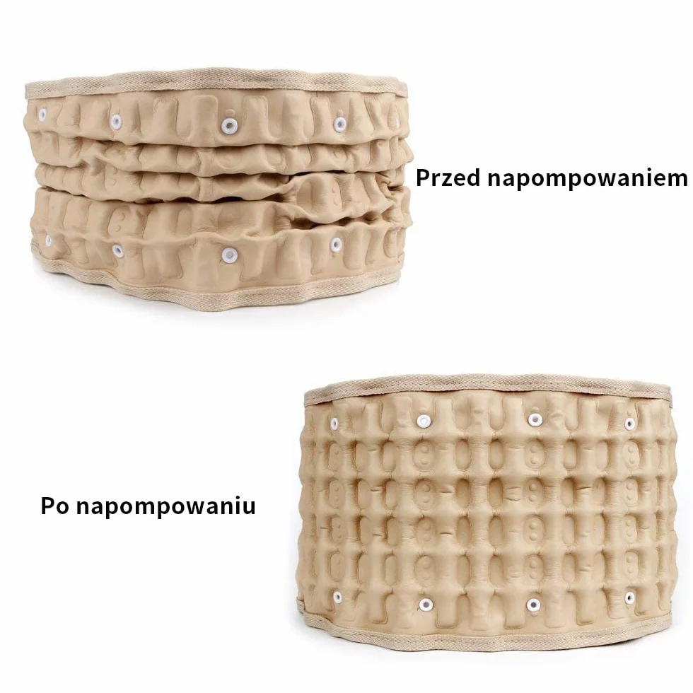 HONGJING Nadmuchiwany pas dekompresyjny lędźwiowy do łagodzenia bólu pleców - Urządzenie do ciągnięcia dolnej części pleców, jeden rozmiar 29-49
