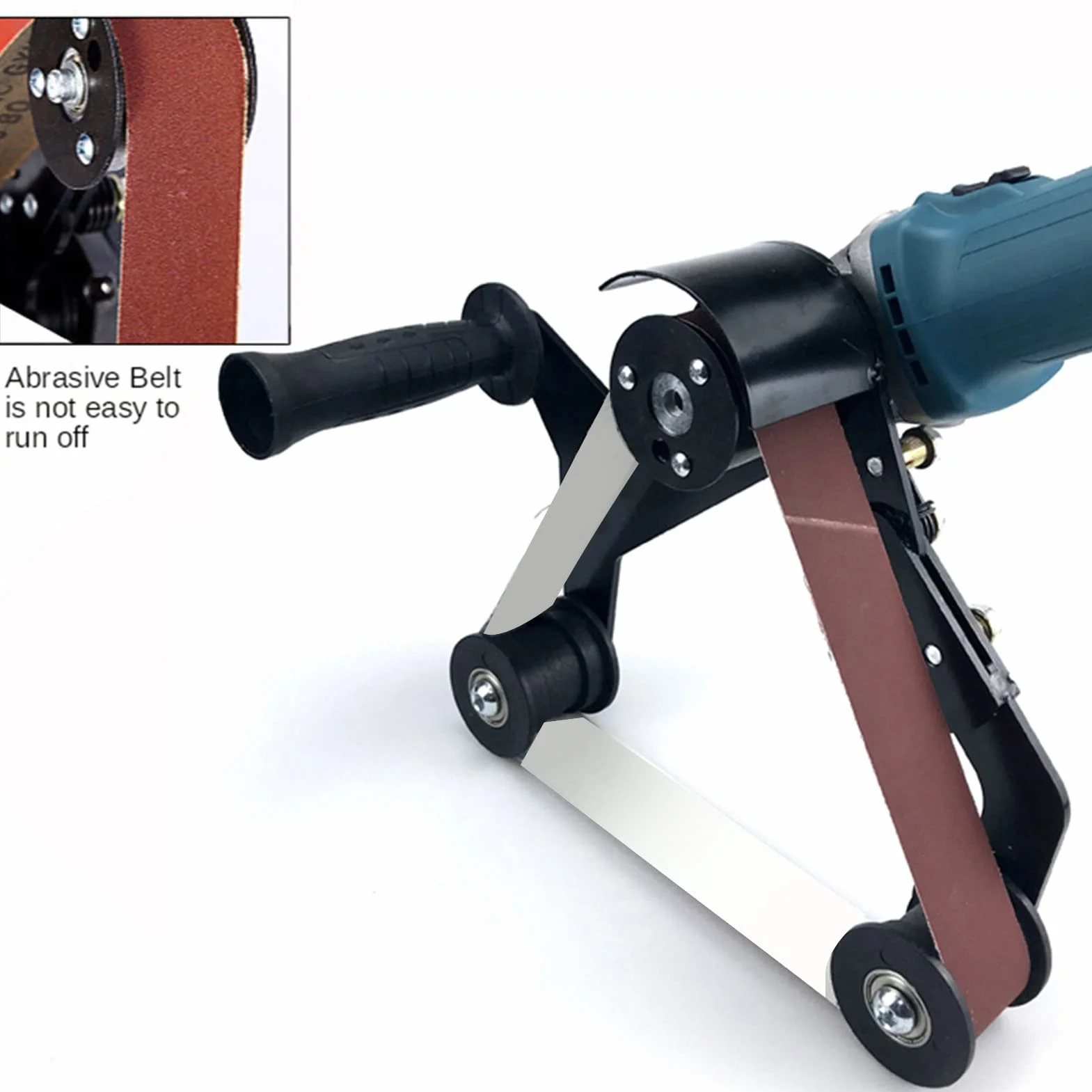 Adapter Do Szlifierki Taśmowej, Ulepszony Adapter Do Szlifierki Kątowej Ze Stali Nierdzewnej Solidny, Stabilny Uchwyt Do Szlifierki Kątowej Do Rury Rurowej(10mm)