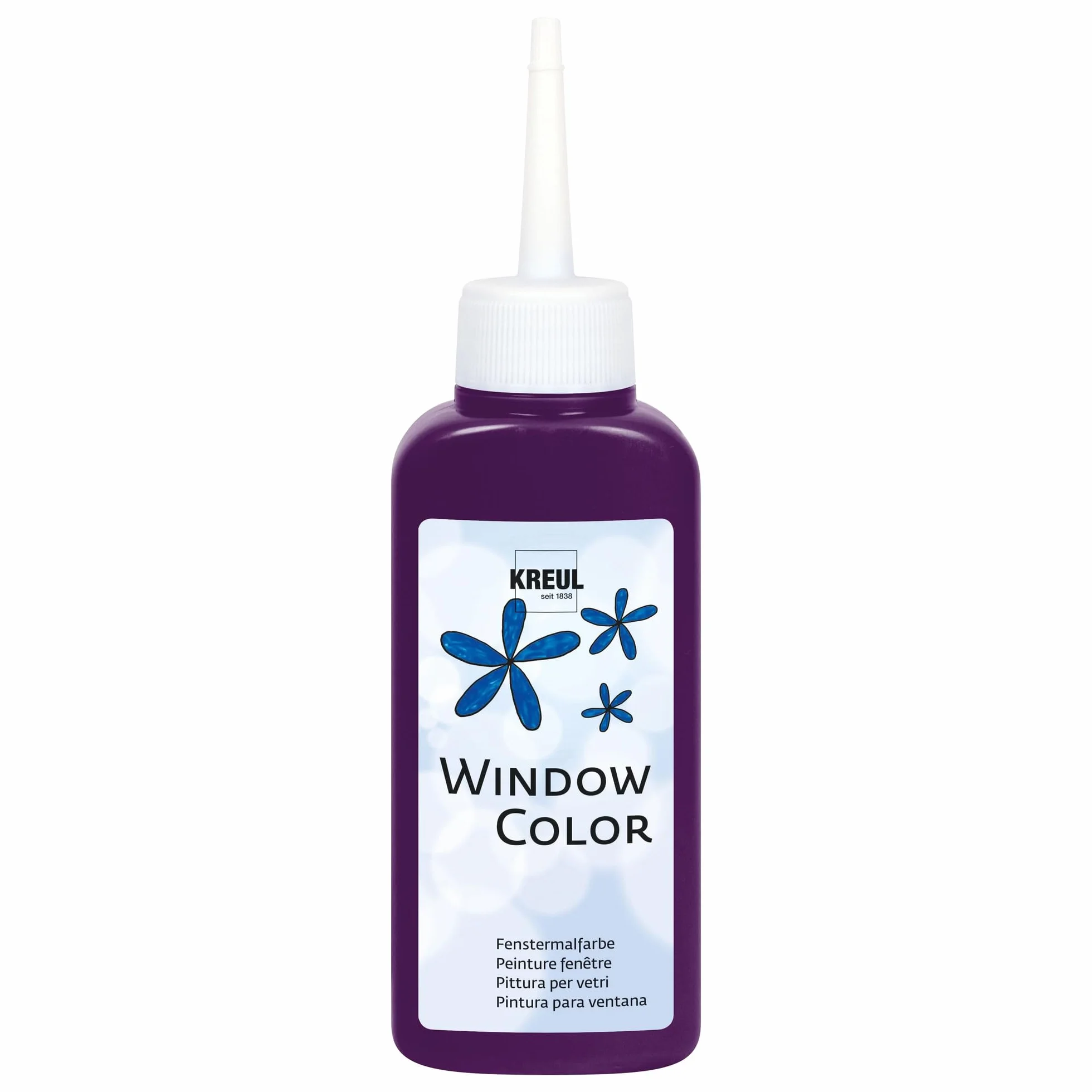KREUL 42718 - Window Color fioletowy 80 ml, farba do okien na bazie wody, z fakturą, do szkła, luster, płytek i innych gładkich powierzchni