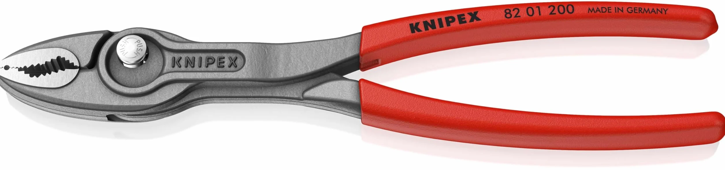 KNIPEX TwinGrip szczypce z funkcją chwytu od czoła i z boku w opakowaniu z zawieszką fosforanowana, szara pokryte antypoślizgowym, 82 01 200