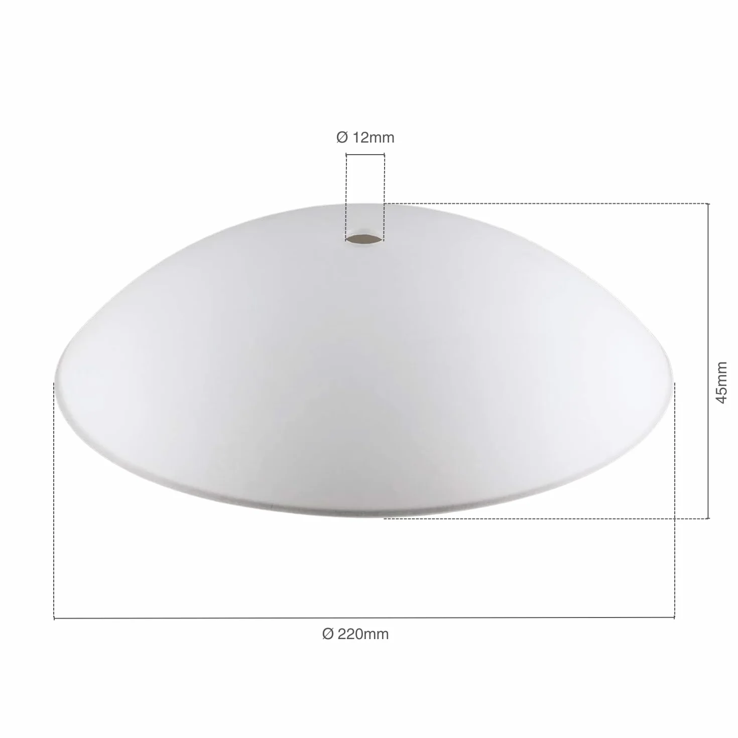 ORION LIGHTSTYLE Szkło z otworem 12 mm szkło zapasowe 22-30 cm szkło klosz biały skorupa otwór środkowy (Ø 300 mm)