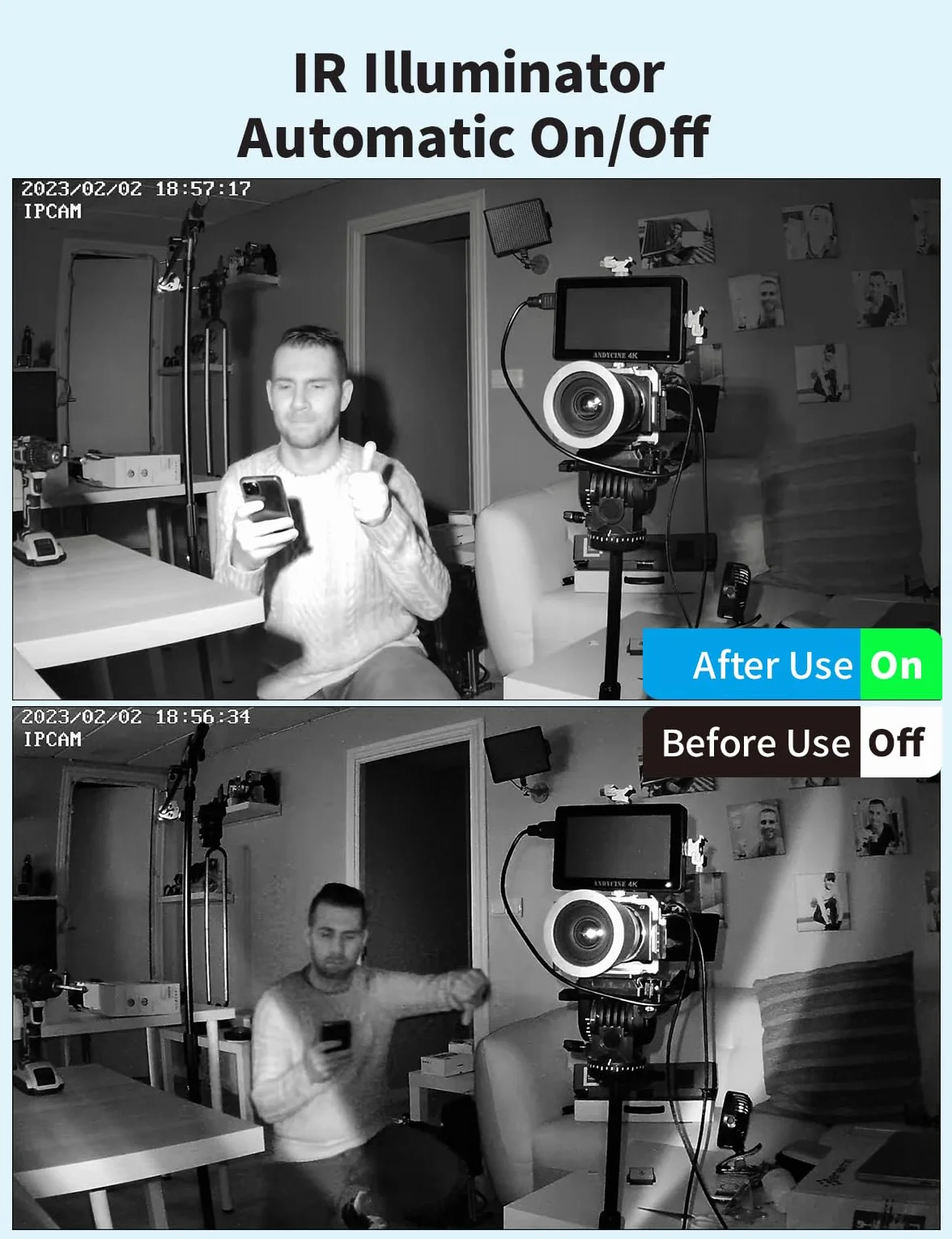 Tonton white Podświetlenie podczerwone dla kamer, 8 diod IR o zasięgu 30 metrów, nocne widzenie oraz wodoszczelność IP66 dla maksymalnego bezpieczeństwa