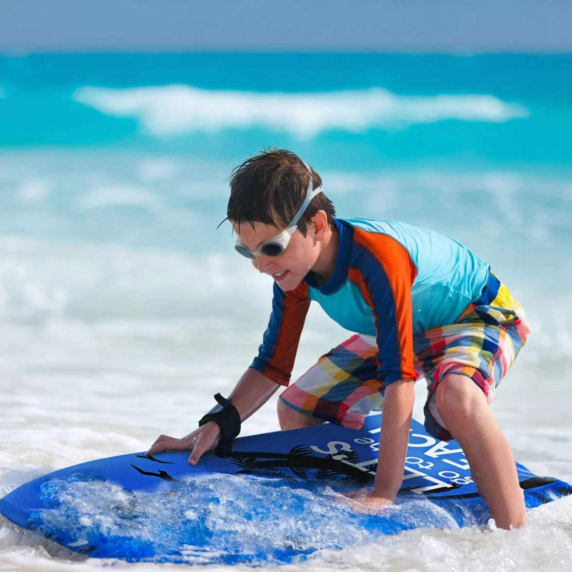 Costway Bodyboard, deska do pływania, deska surfingowa dla dzieci i dorosłych, deska surfingowa, deska Sup-Board, 104 x 51 x 6 cm (niebieska i czarna)