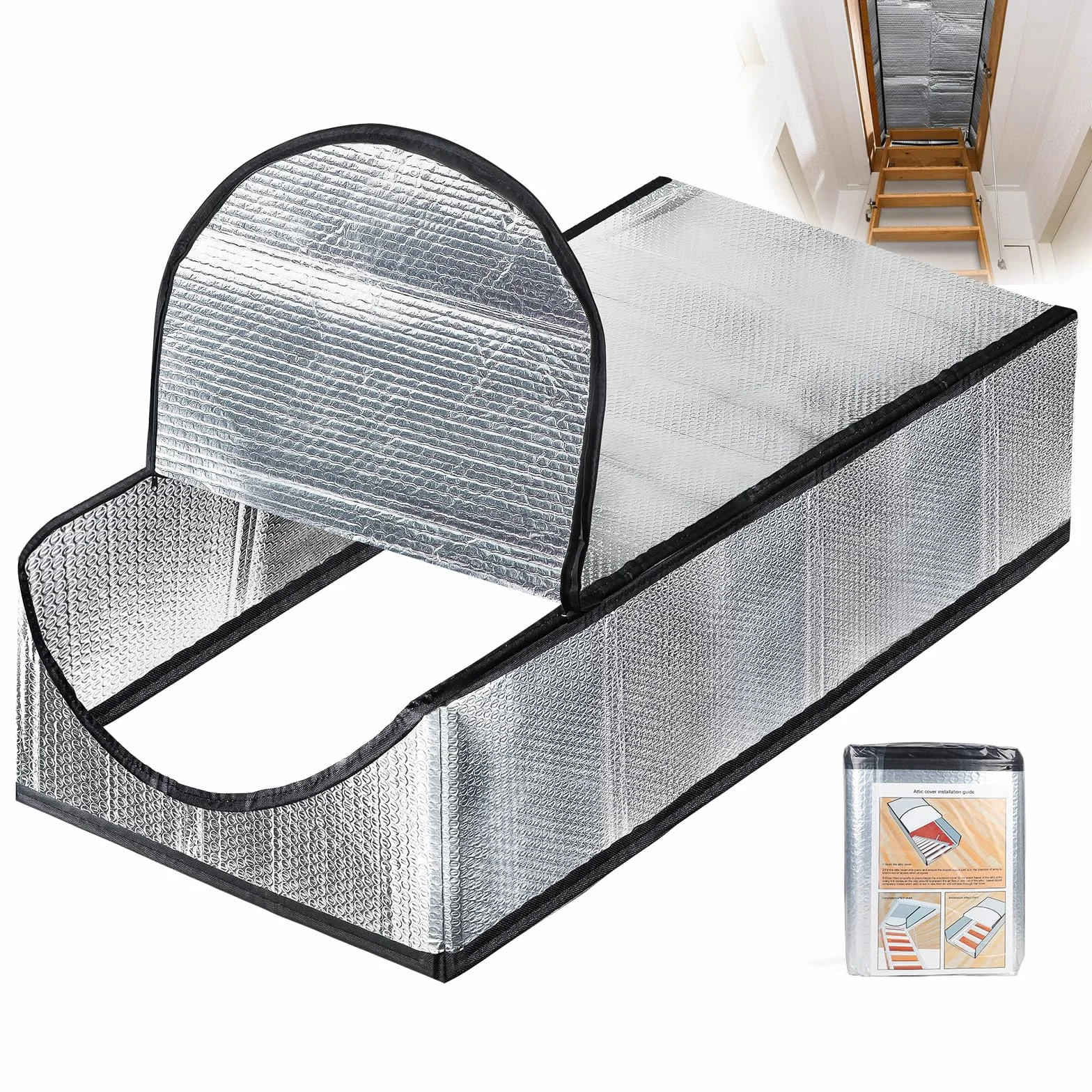 Izolacja włazu dachowego, osłona izolacyjna schodów strychowych, pokrywa strychu, izolacja cieplna, poduszka powietrzna, folia aluminiowa, ognioodporna, wodoszczelna, do wysuwanych schodów
