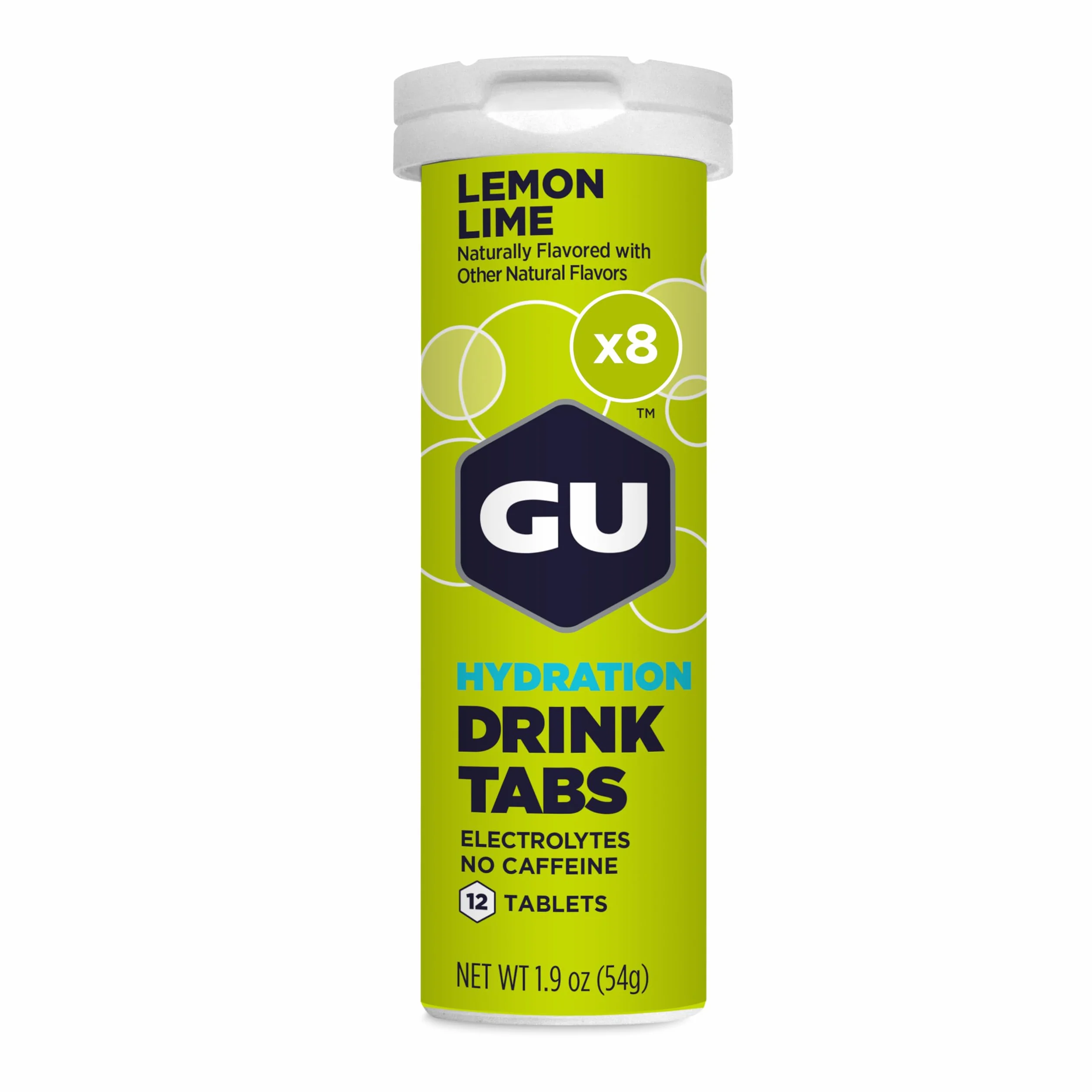 GU Hydration Drink Tabs, 8 x 12 Tabs (Lemon Lime)