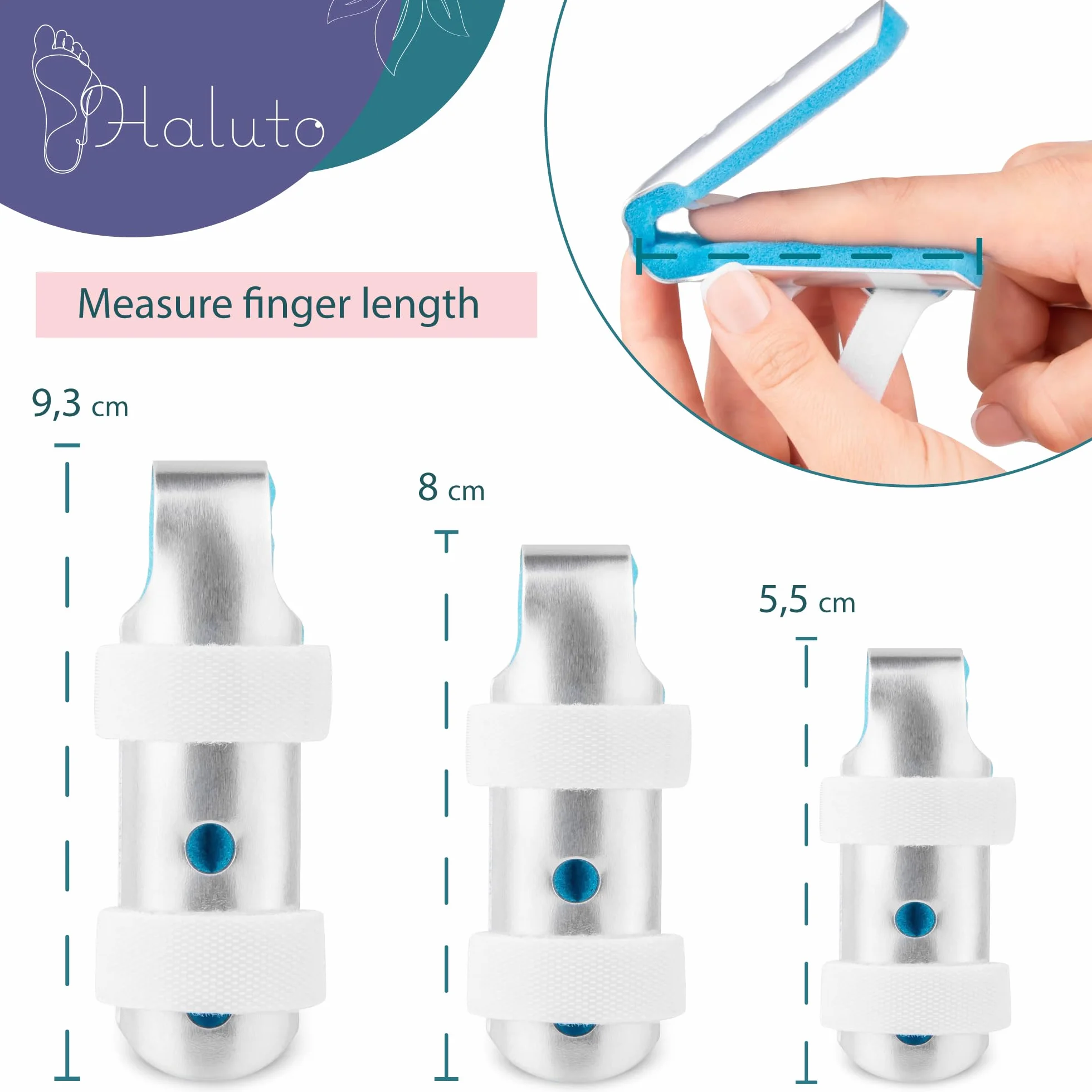 HALUTO Aluminiowy rękaw na palec szyna stabilizator orteza