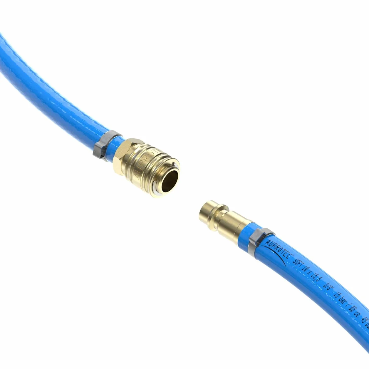 AUPROTEC Wąż do sprężonego powietrza zestaw 10 mm Ø wewnętrzna 10 m wąż PCW I z mosiężnym szybkozłączem do kompresora sprężonego powietrza I AUPROTEC wąż kompresorowy bardzo elastyczny