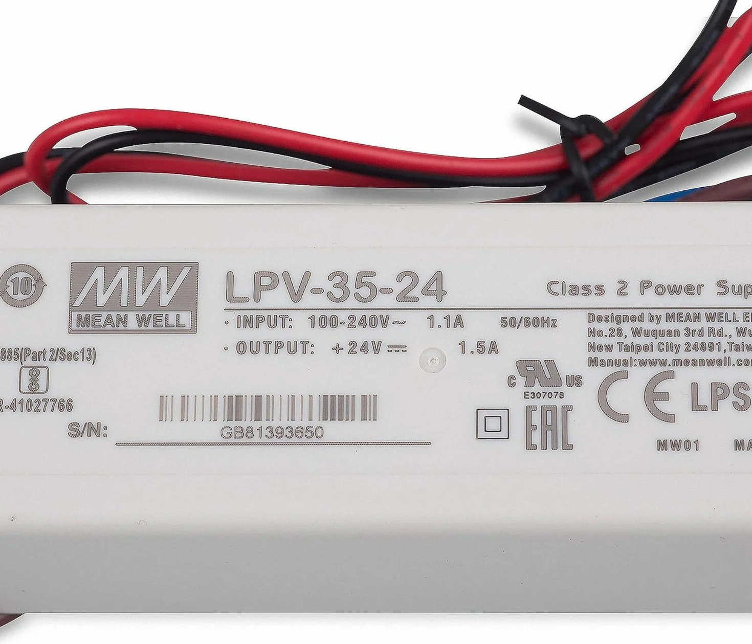 KingLed - Wodoodporny zasilacz IP67 Model MeanWell LPV-35-24 Moc 35W DC 24V Transformator Mean well dla Led