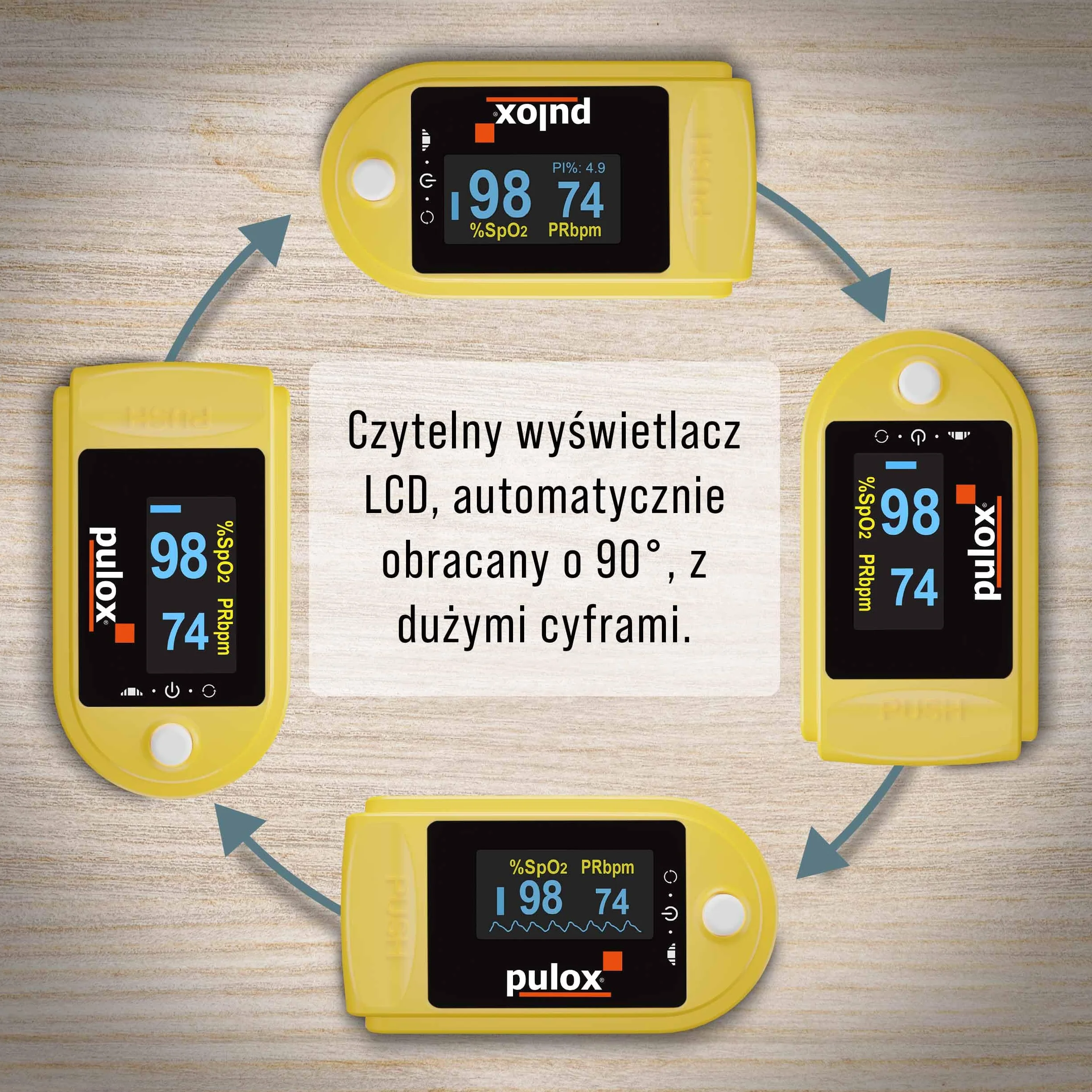 Pulsoksymetr Pulox PO-200 Set z akcesoriami - Monitor do pomiaru pulsu, nasycenia tlenem i wskaźnika perfuzji na palcu