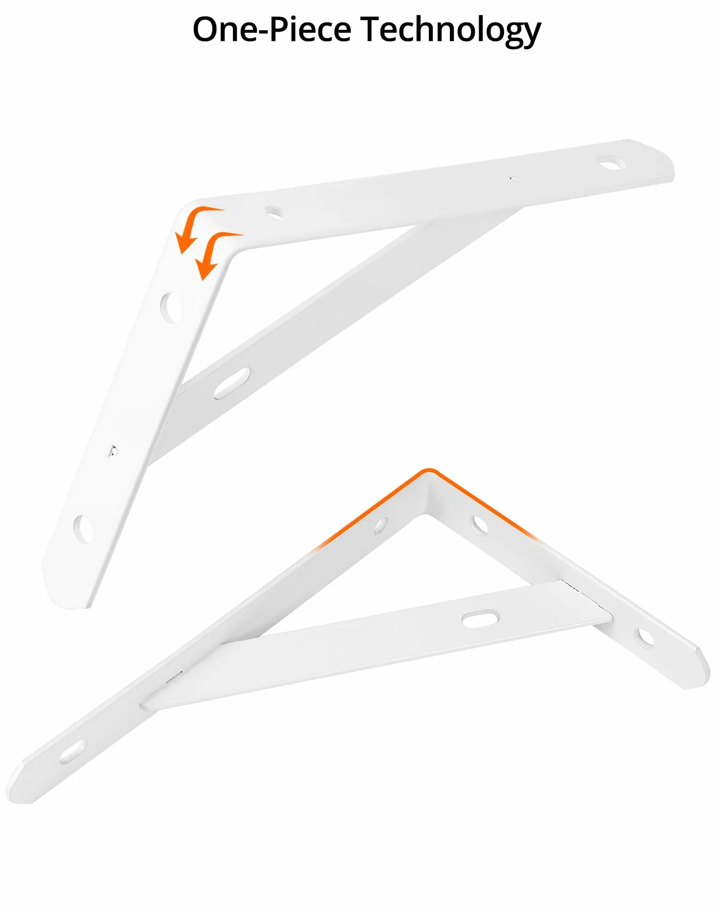 QWORK® 8 sztuk zestaw wsporników półek, wspornik półki ścienny 90 stopni, wspornik półki z akcesoriami śrubowymi, 150 x 95 x 16 mm, biały