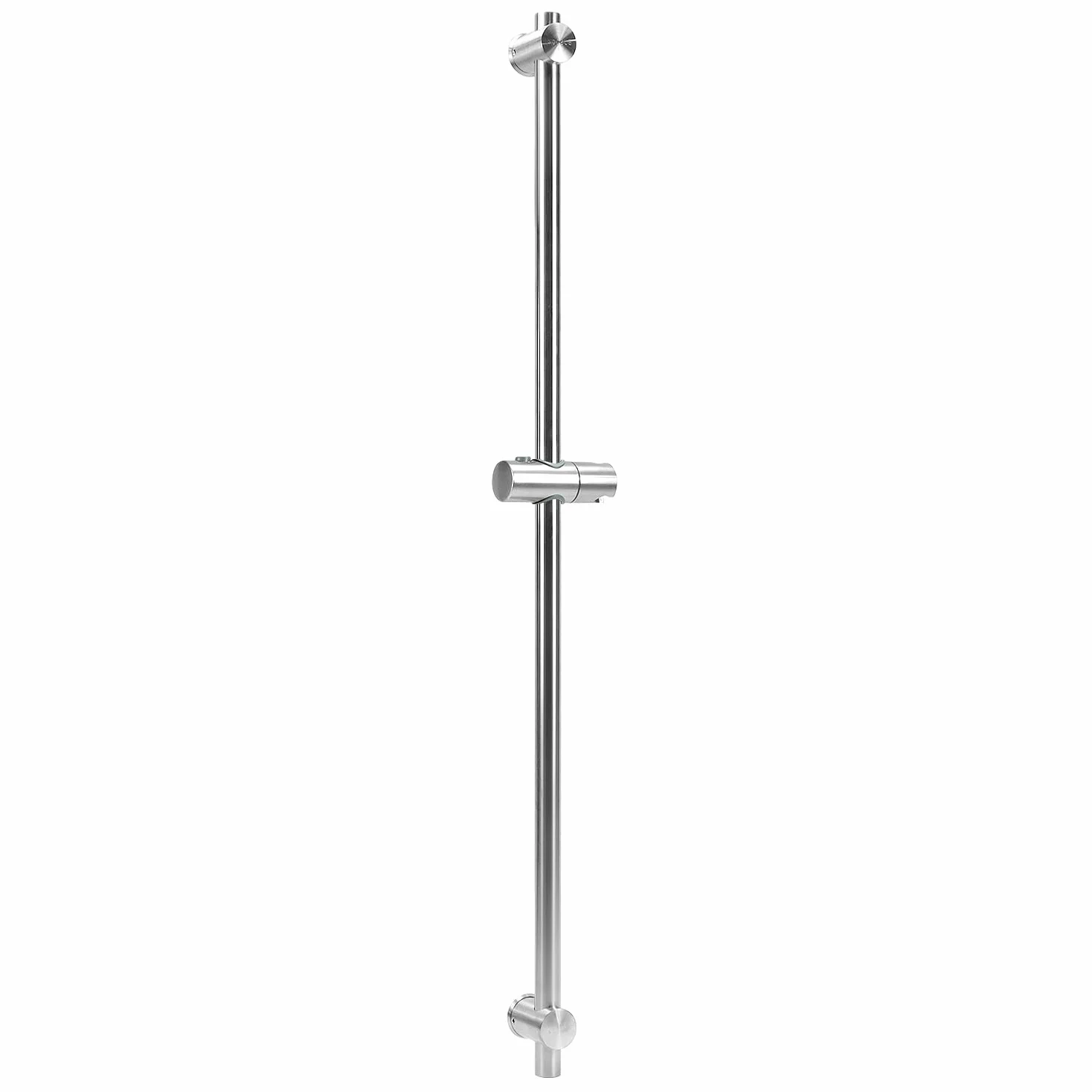 QWORK® drążek prysznicowy 100 cm z elastycznym uchwytem głowicy prysznicowej - stal nierdzewna SUS 304 - szczotkowane wykończenie - regulowane uchwyty montażowe
