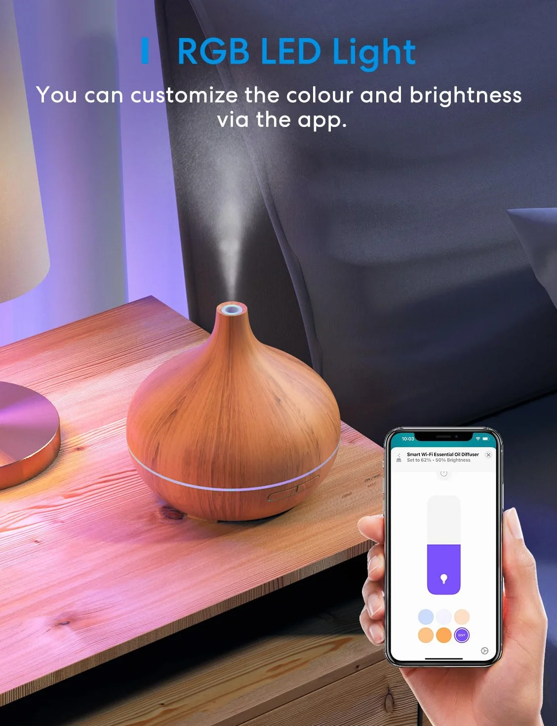 Meross WiFi Essential Oil Diffuser 400ML, dyfuzor zapachów z HomeKit, Alexa, Google Home