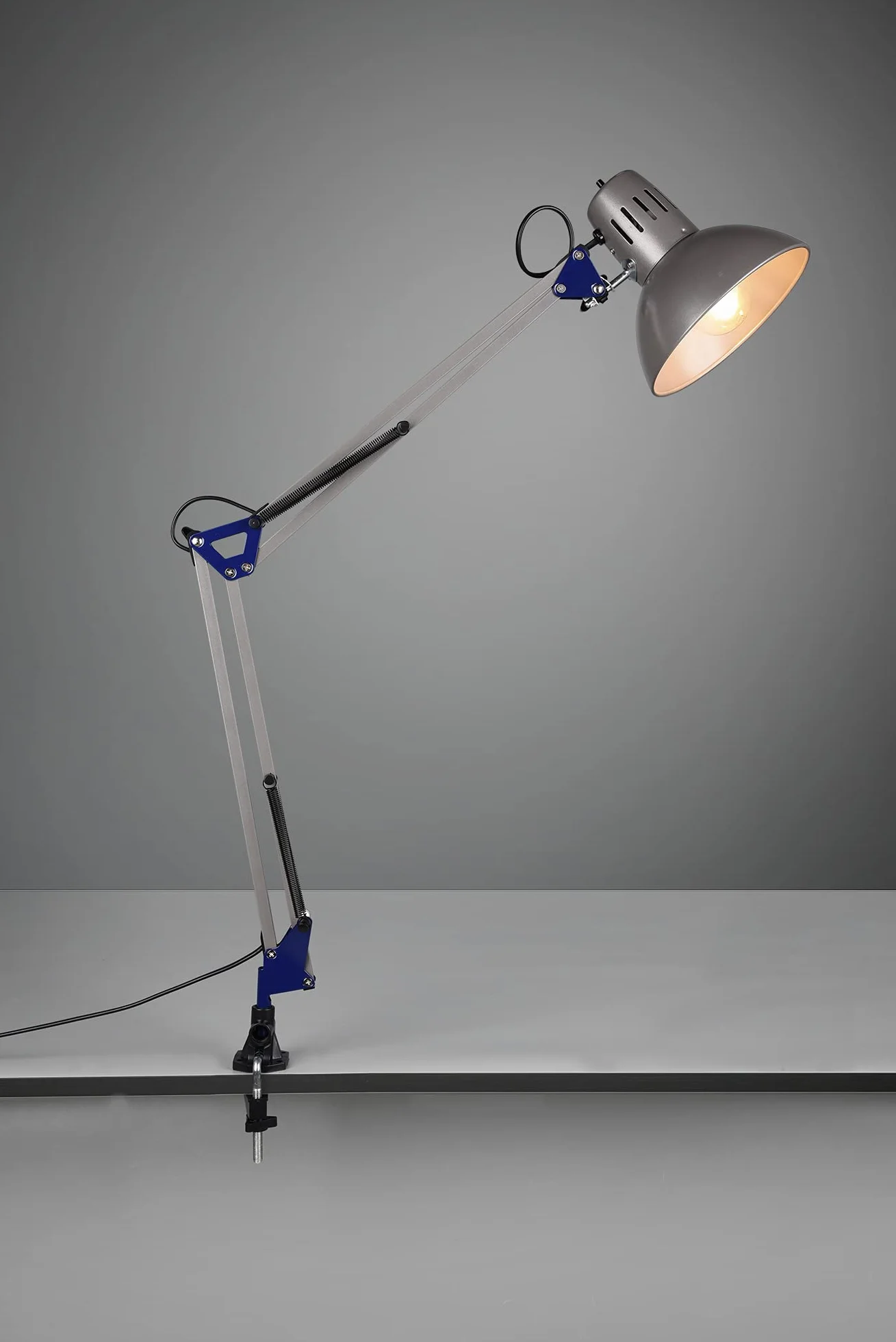 Trio Leuchten Lampa zaciskowa 5029010-47 Tajo, metal w kolorze stalowym, bez 1 x E27