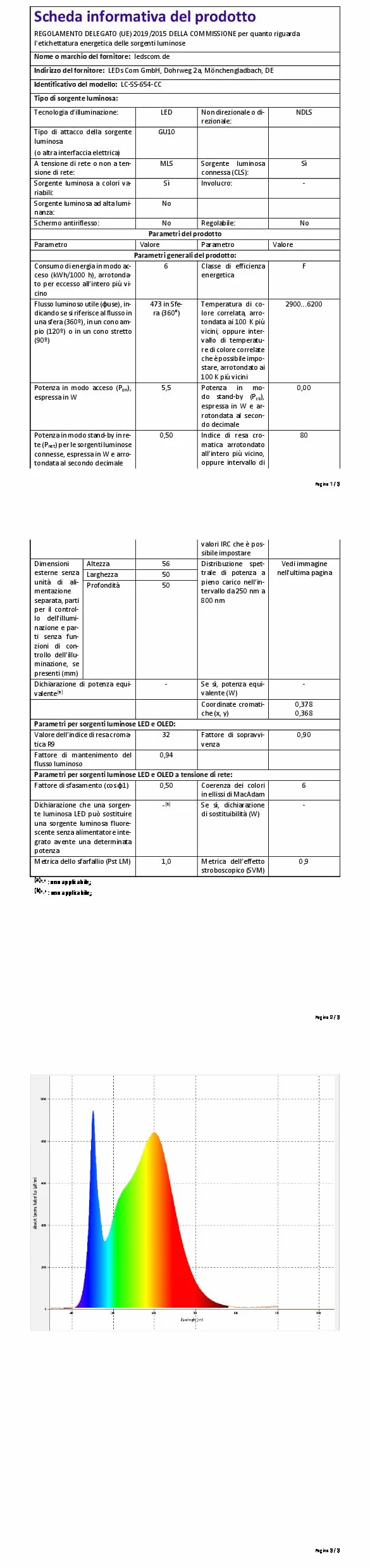 ledscom.de 2 spoty ścienne WAIKA, jednopłomienne, z przełącznikiem, GU10, biały mat, w zestawie z lampą LED Smart Home RGBW GU10, 5.41W, 473lm