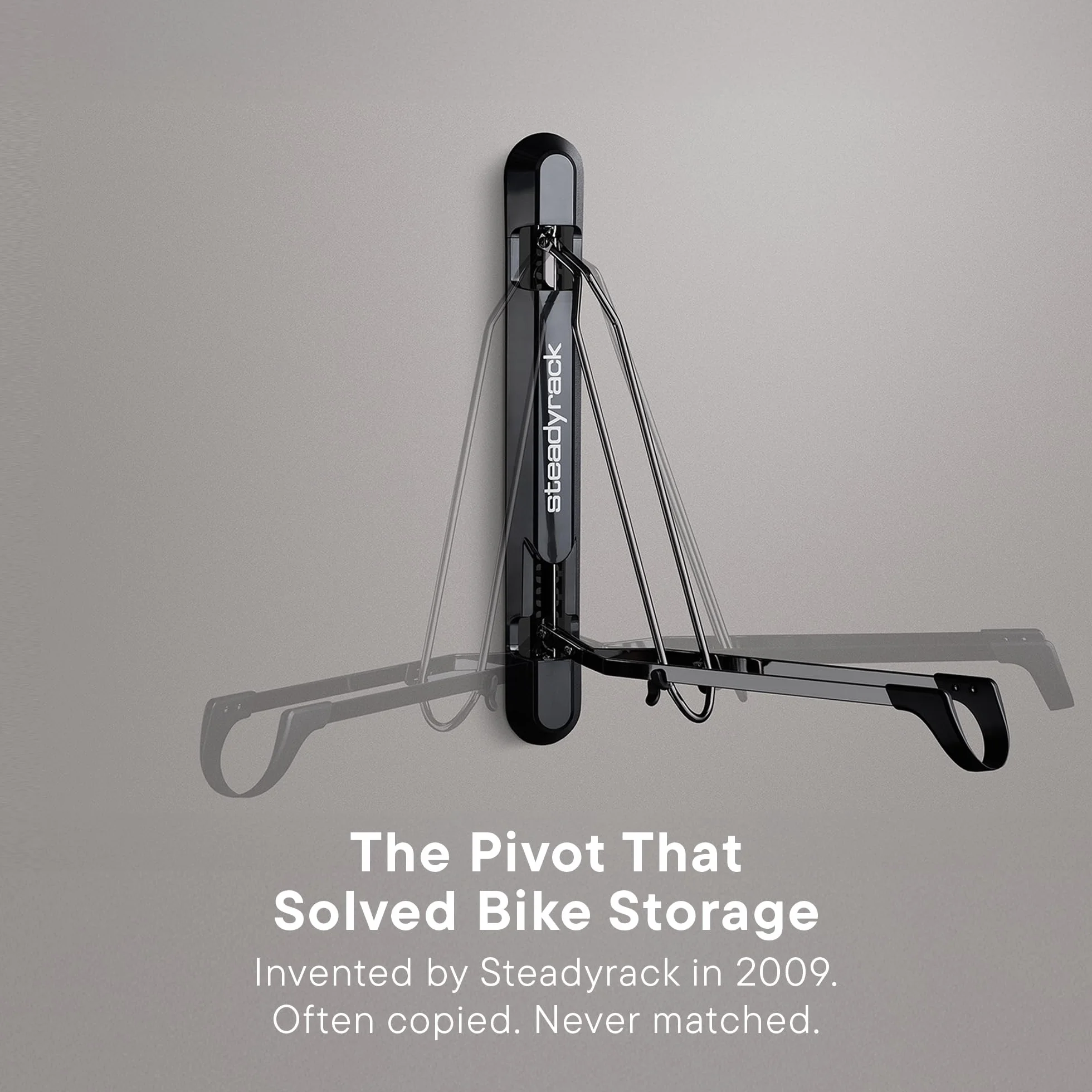 Steadyrack ProFlex Uchwyt rowerowy wąski pionowy ścienny do rowerów szosowych BMX Gravel z błotnikami GearMate SteadySpine