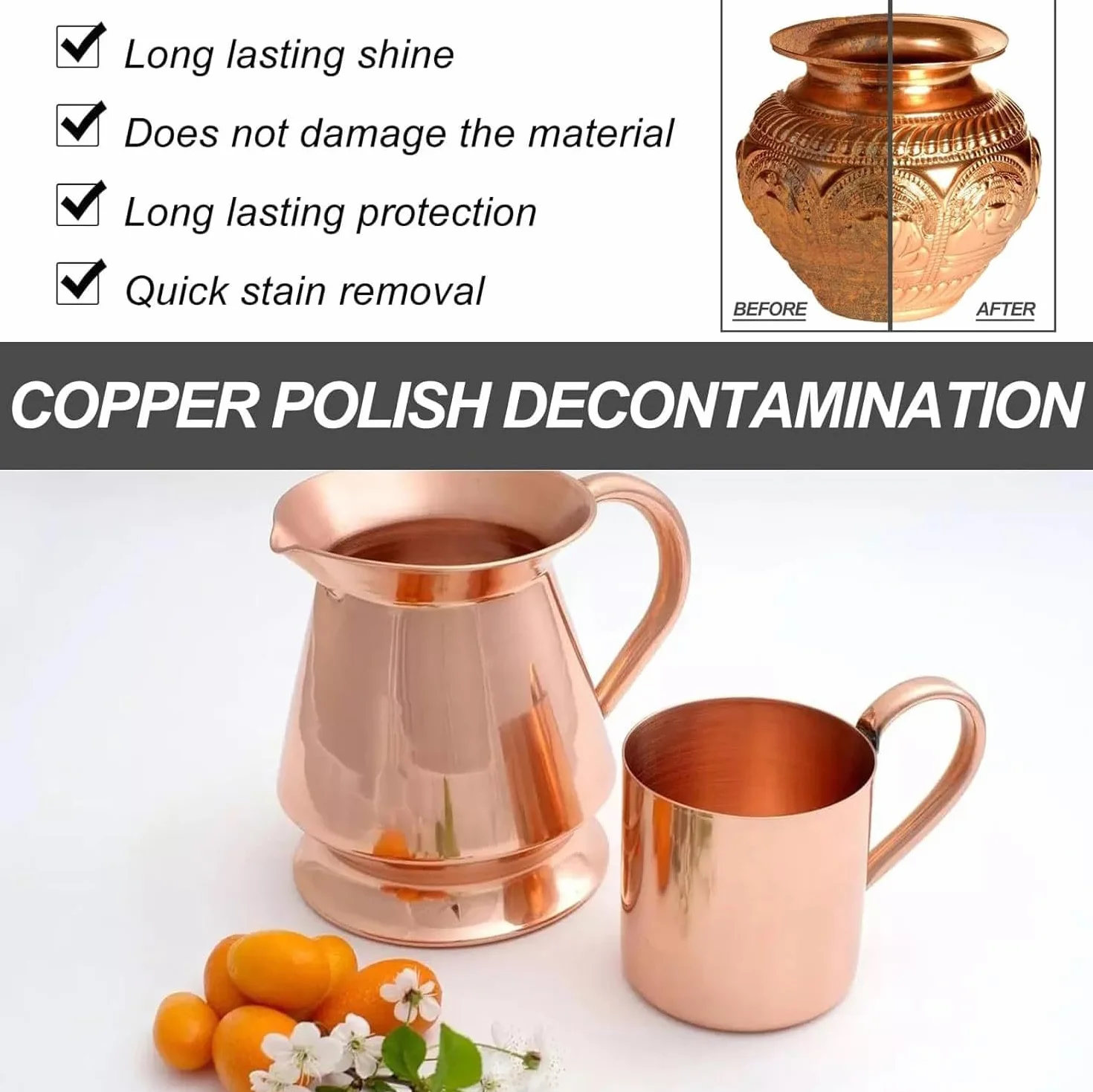 Natychmiastowy Spray Do Polerowania I Czyszczenia Mosiądzu, Natychmiastowy środek Do Usuwania Nalotu Z Mosiądzu I Miedzi, środek Do Czyszczenia I Polerowania Mosiądzu (2 Szt.)