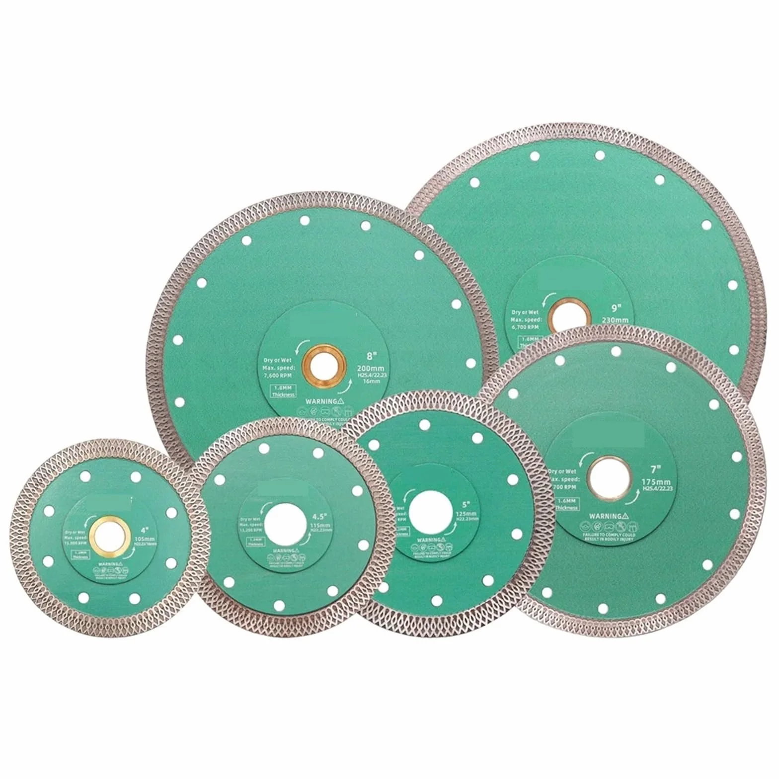Diamentowa tarcza tnąca, ostrze tnące do płytek, porcelany, marmuru, ceramiki, granitu, wzmocnionego rdzeniem X Mesh Turbo 4-12 cali, 1 sztuka (115 mm)