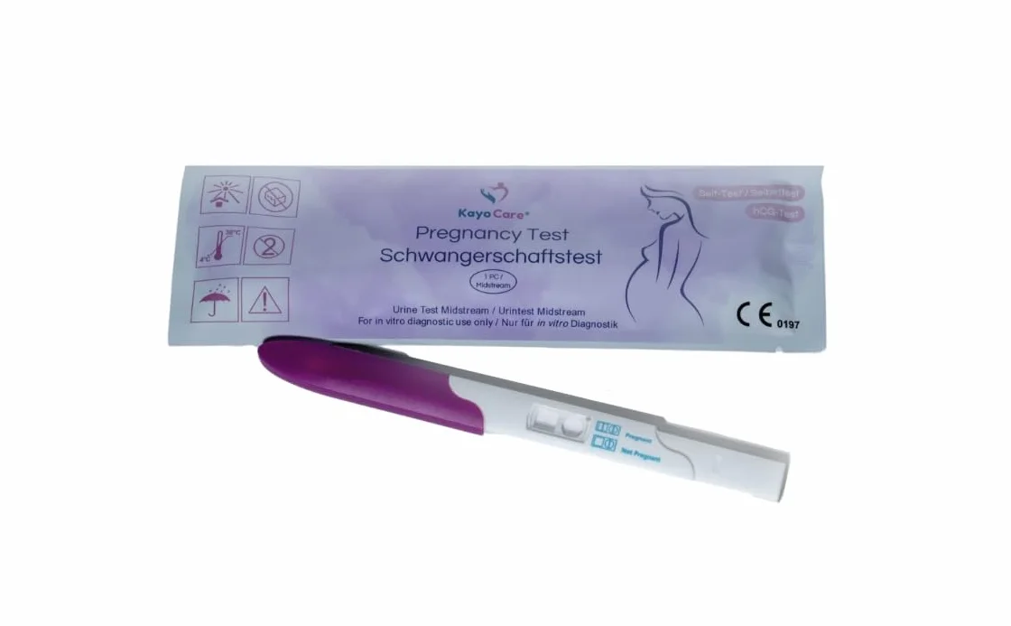 3 x KayoCare test ciążowy – 25 miu/ml – bardzo czuły – wczesny test ciążowy z wysoką dokładnością – testy dla szybkich i wiarygodnych wyników – wczesny test ciąży