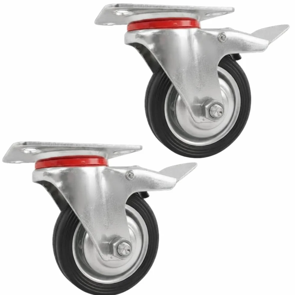 Gumowe kółka skrętne z hamulcem do wózków, mebli, transportu (160 mm) | Do mebli samochodowych i transportu