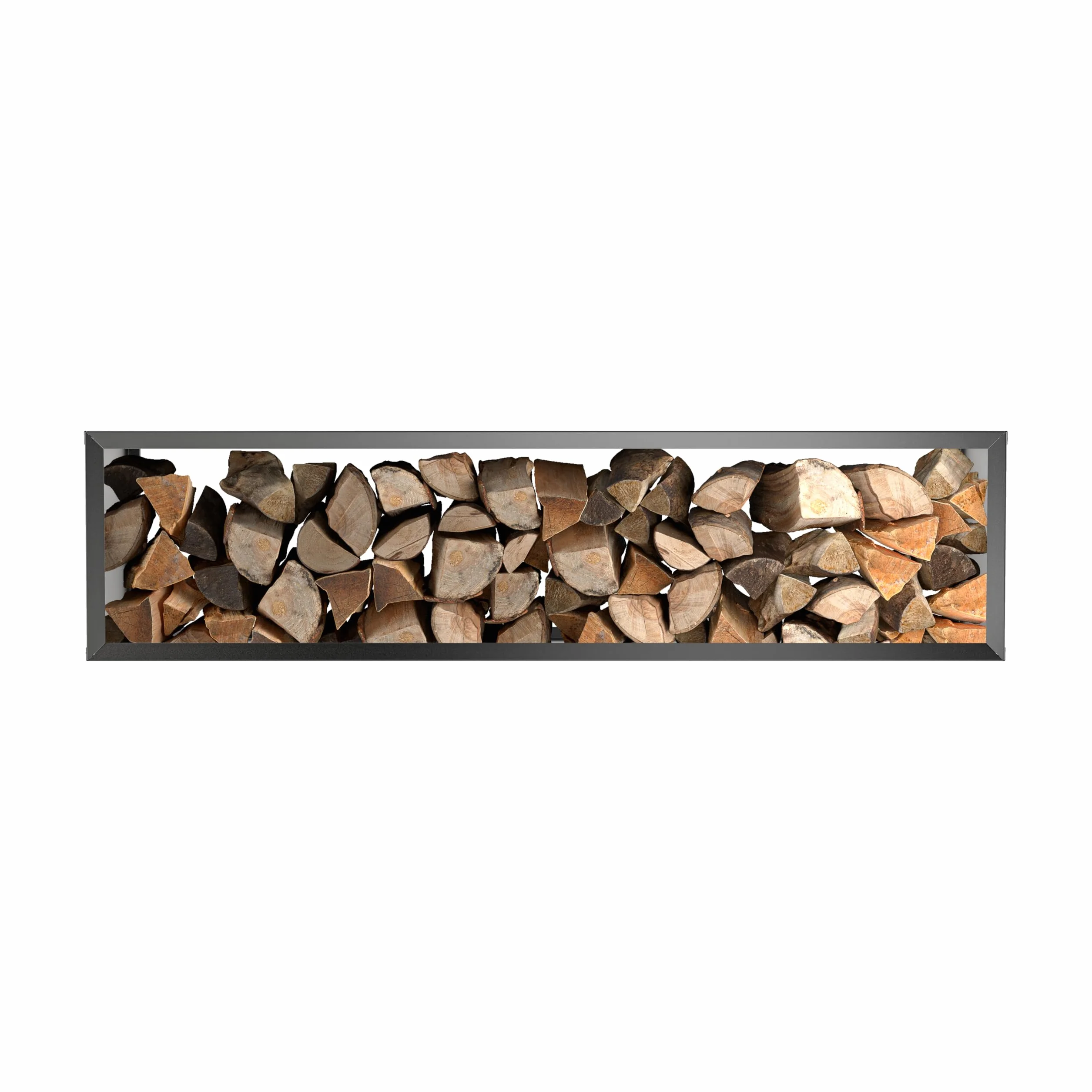 hiyard Drewniany magazyn I Wooker Wide 199 x 49 cm I Regał na drewno kominkowe I Made in Germany I matowa czerń
