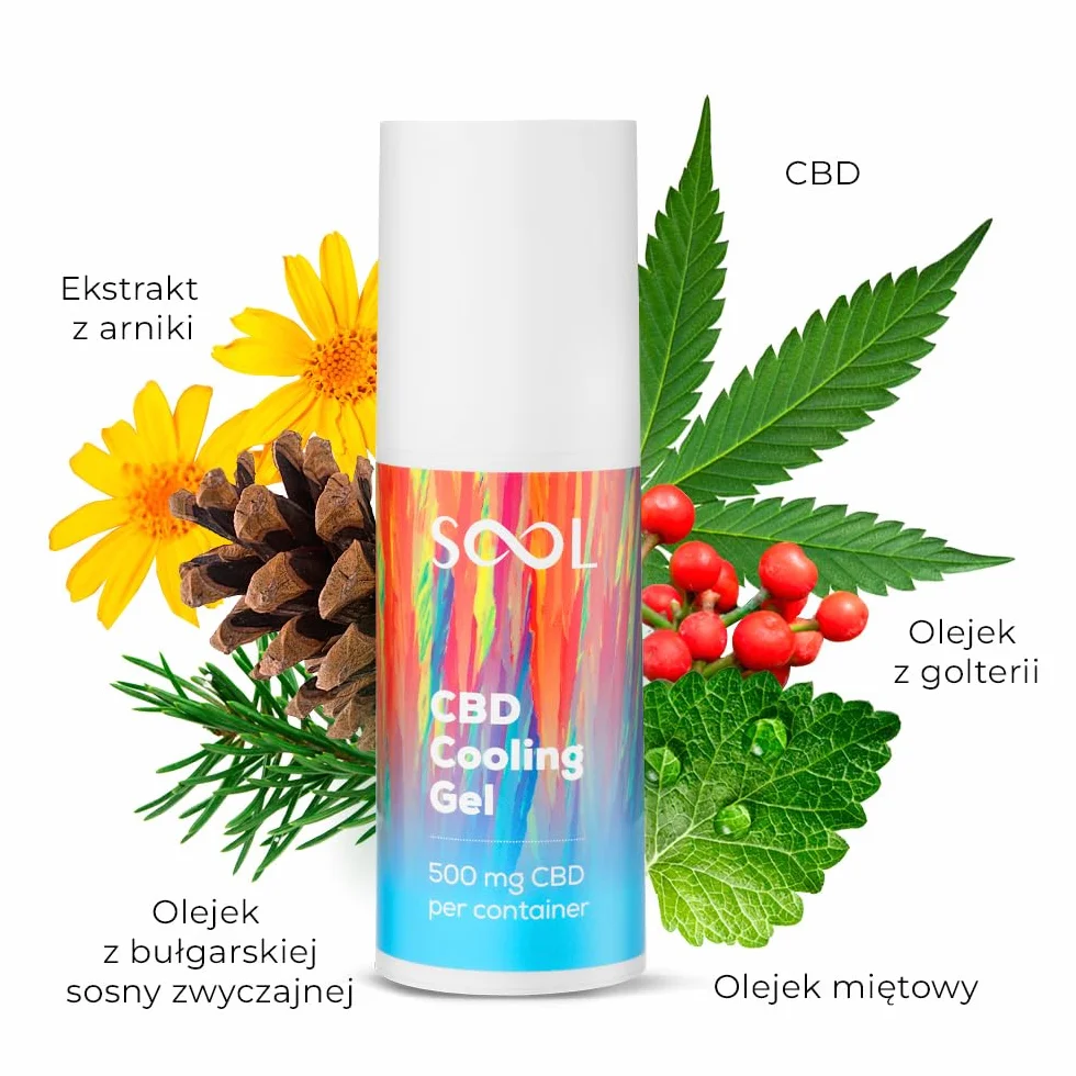 SOOL CBD Cooling Gel 100ml 500mg Żel CBD do masażu stawów i mięśni