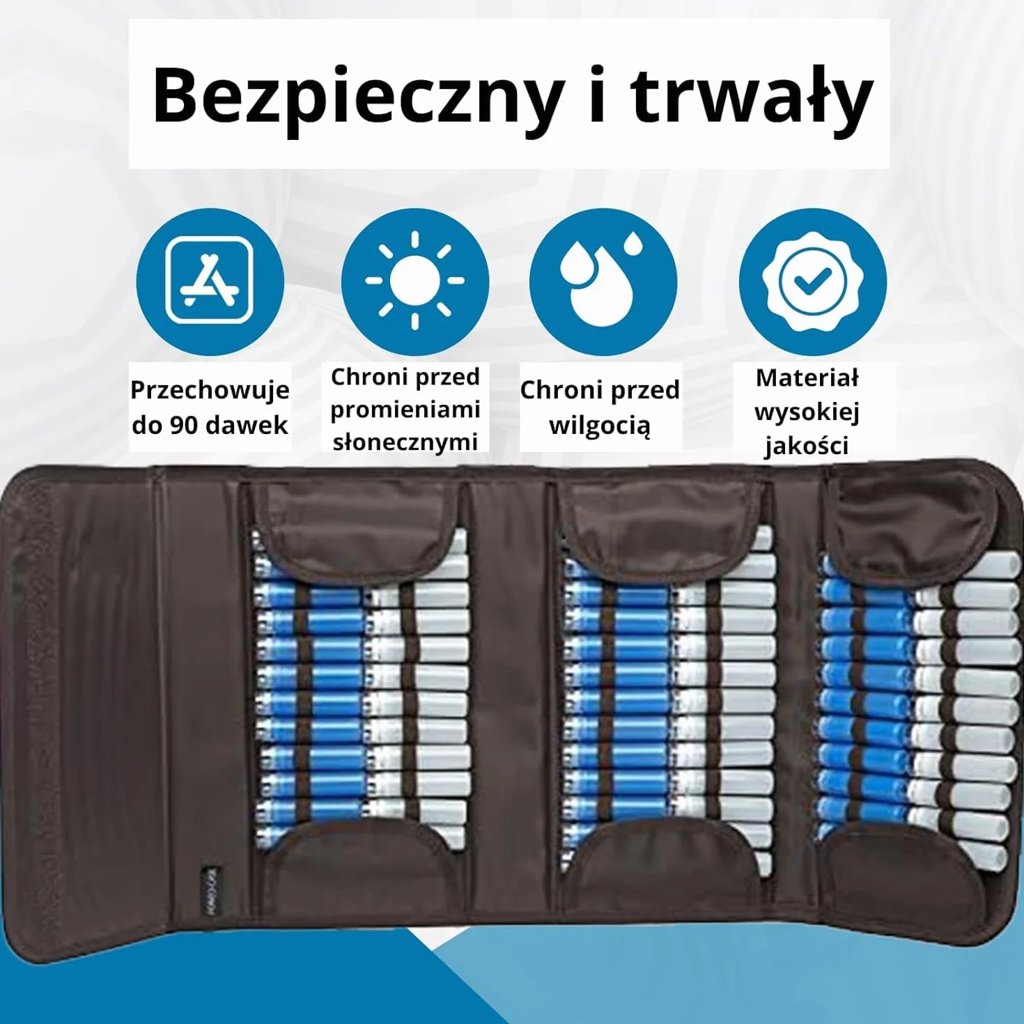 HOMEO-Case | Etui Homeopatyczne z 90 Przestrzeniami na Fiolki Boiron o Pojemności 4 Grama | Nie Zawiera Fiolków | Brązowy
