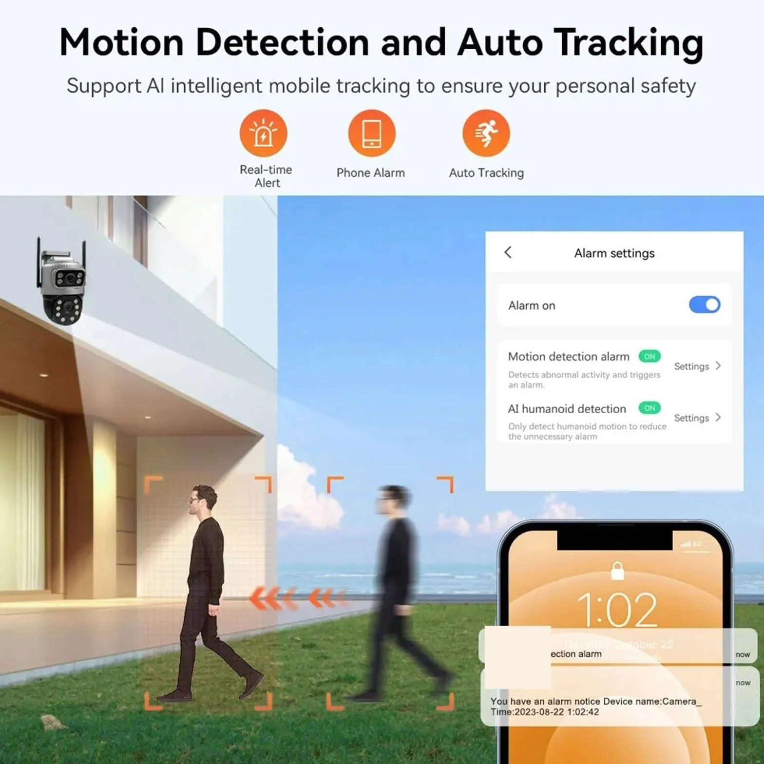 Kamera IP 4G z kartą SIM, podwójny obiektyw, wodoodporny, monitor do monitoringu zewnętrznego, noktowizor, ochrona domu CCTV na magazyn handlowy(Camera 32G Card)
