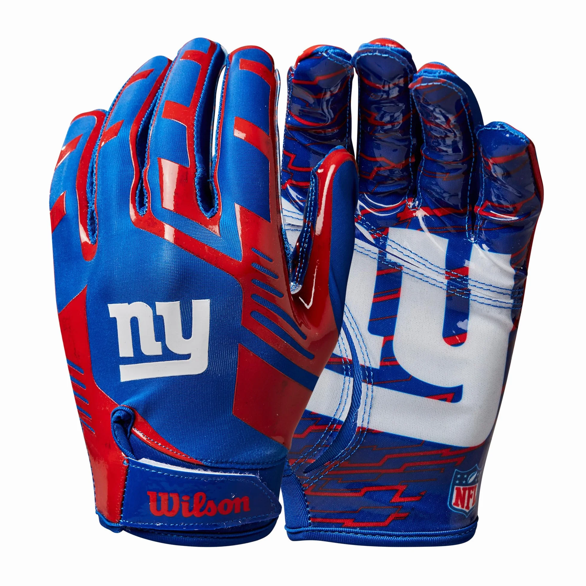Wilson AD NFL STRETCH FIT GLOVES, niebieski/czerwony