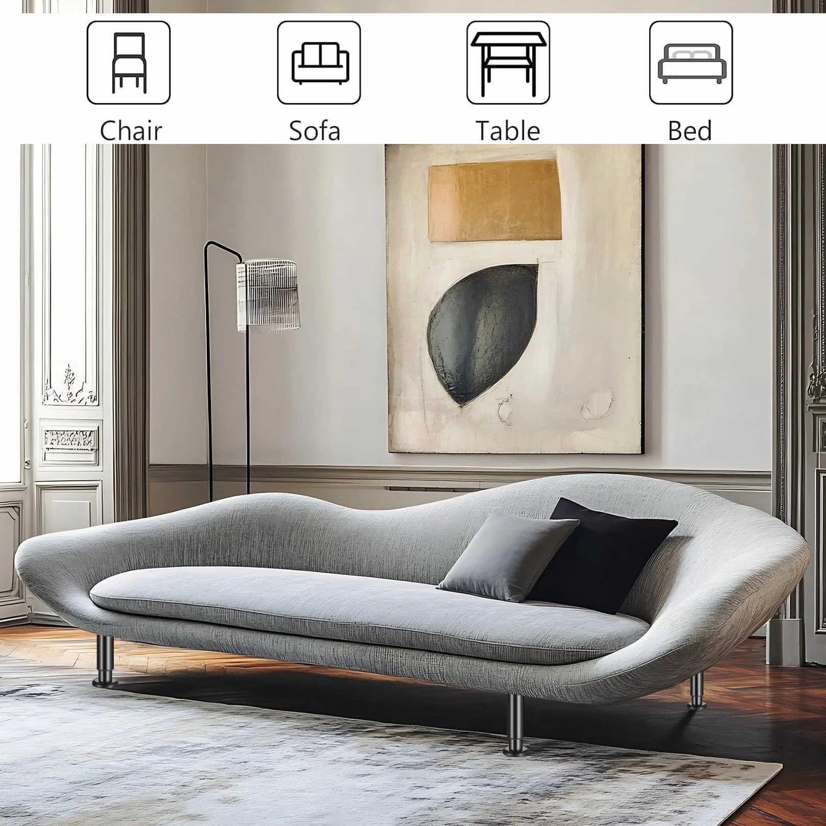 4 szt. nóżki meblowe z regulacją wysokości 12-18 cm, regulowane nóżki meblowe, nogi poziomujące, nogi do mebli stół krzesło sofa rozkładana szafka półki na sofy