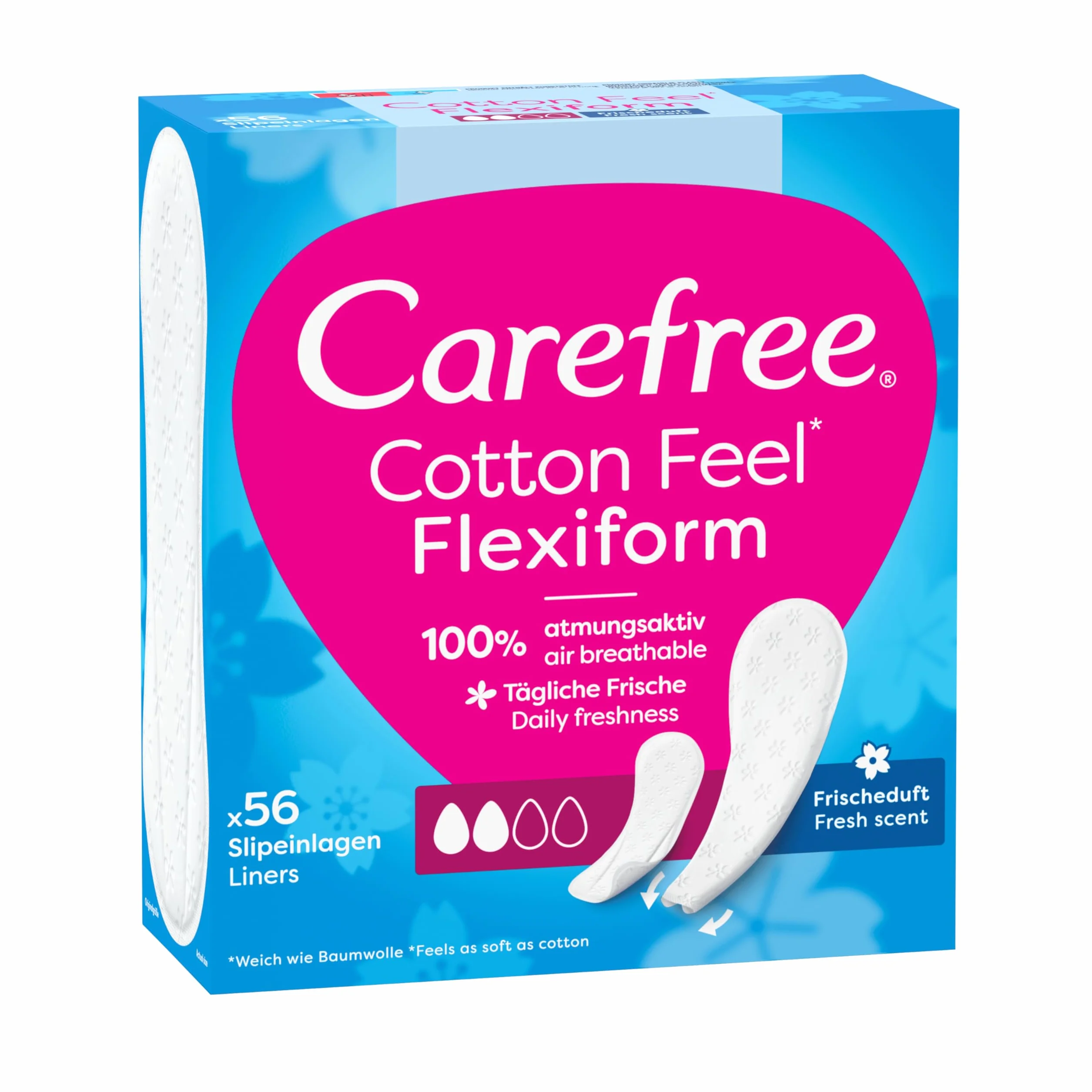 Carefree Cotton Flexi Form Fresh Zestaw 56 szt. Wkładki higieniczne