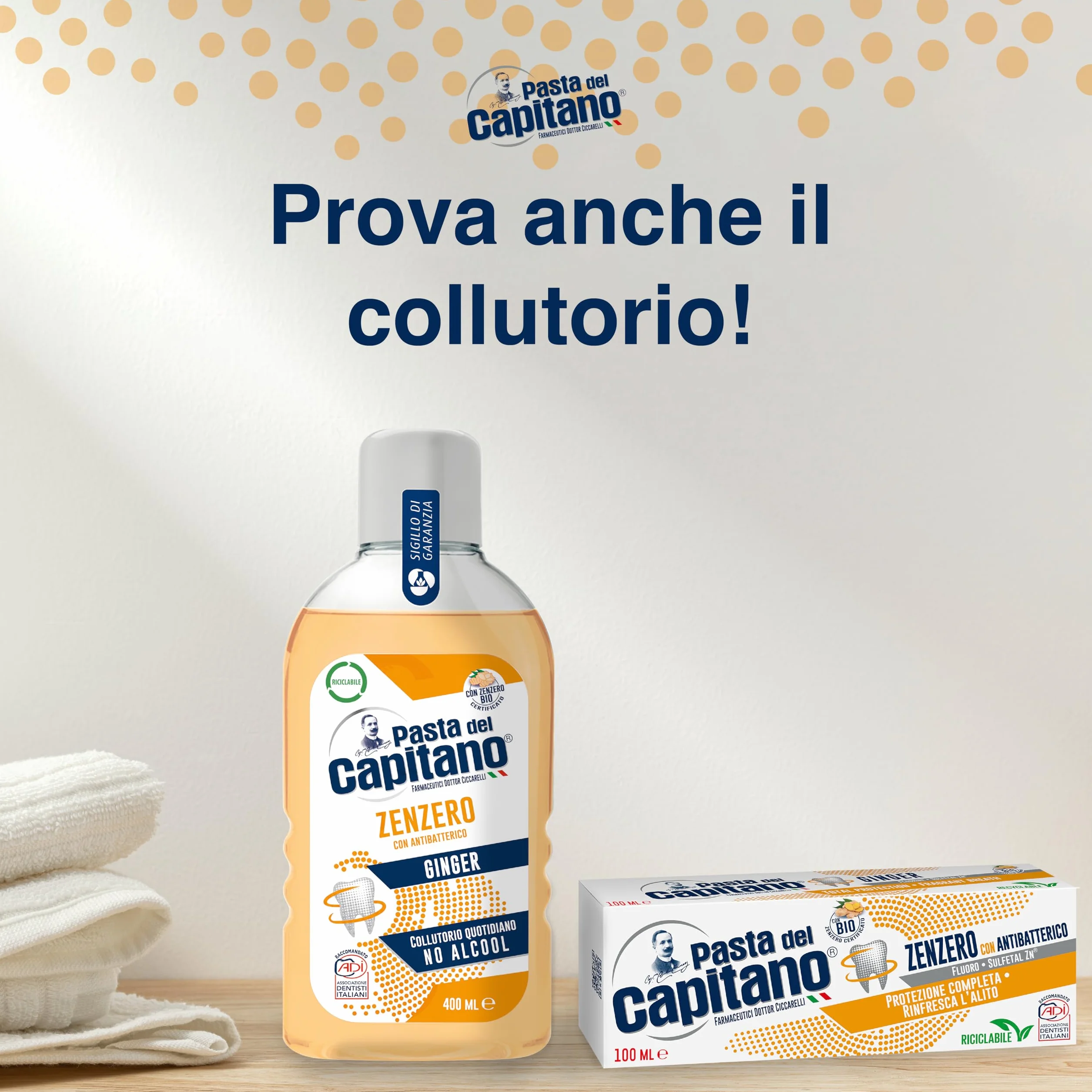 Pasta del Capitano Imbir Pasta do zębów z antybakteryjnymi, 75 ml