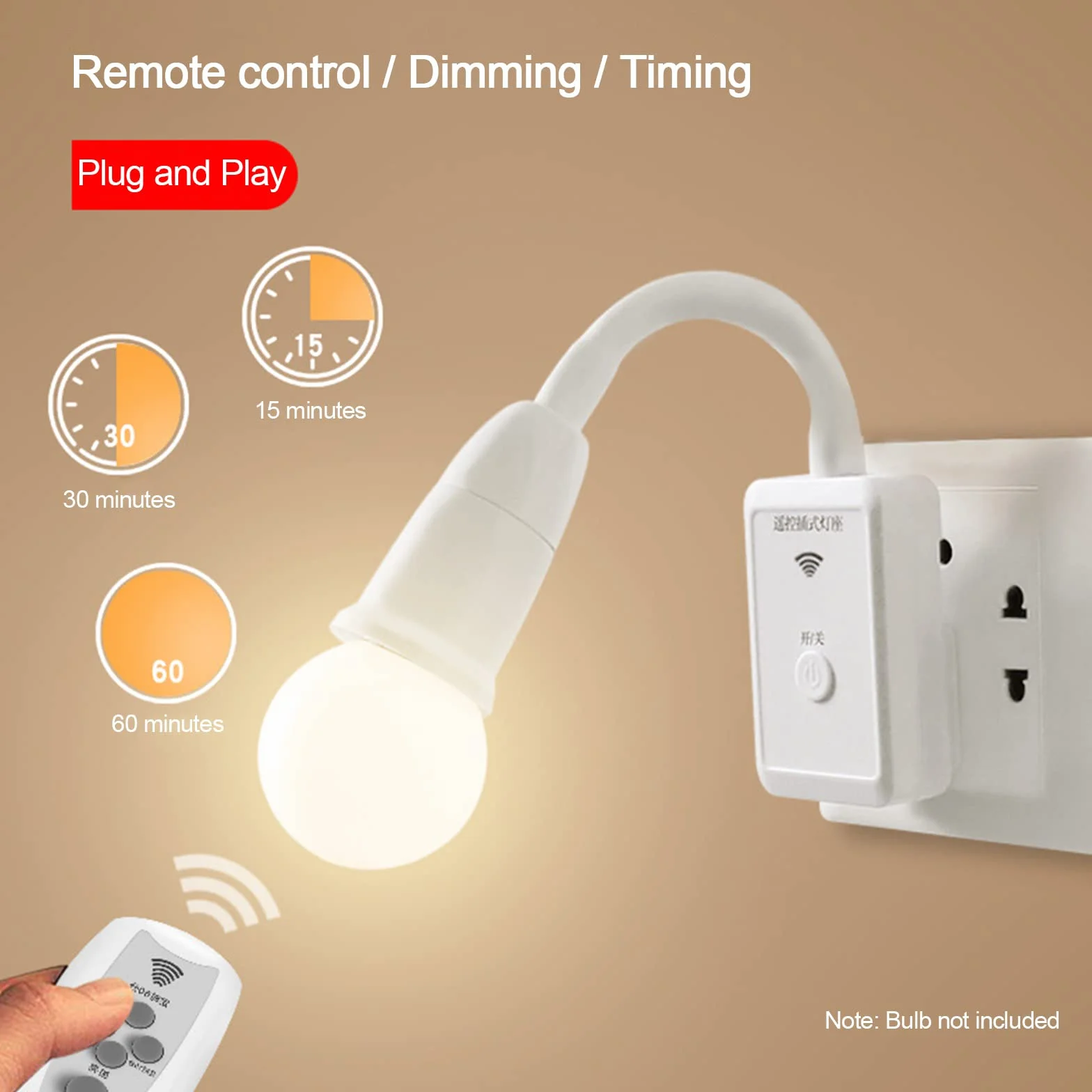 Inteligentny pilot zdalnego sterowania E27 lampa wtykowa adapter do sypialni elastyczna lampa ścienna typ UE wtyczka LED lampa ścienna adapter do gniazdka