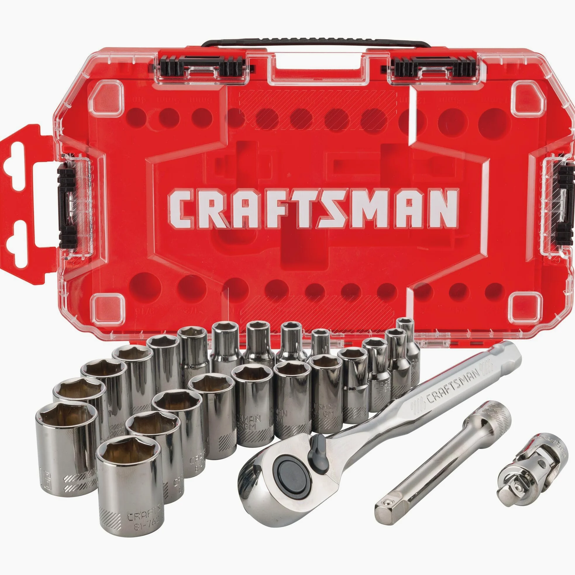 CRAFTSMAN Zestaw narzędzi mechanicznych, napęd 1/10.2 cm, SAE/metryczny, 24-częściowy (CMMT12028)